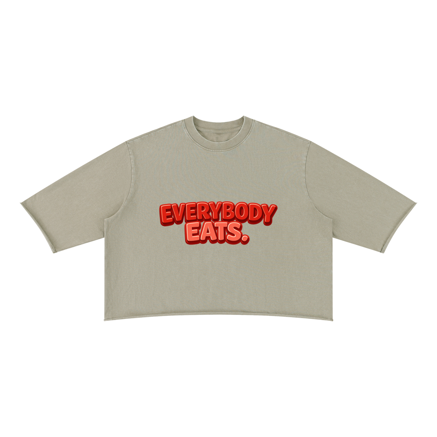EVERYBODY EATS: WILD CHERRY - Unisex Mineral Wash Raw Hem Boxy T-Shirt
