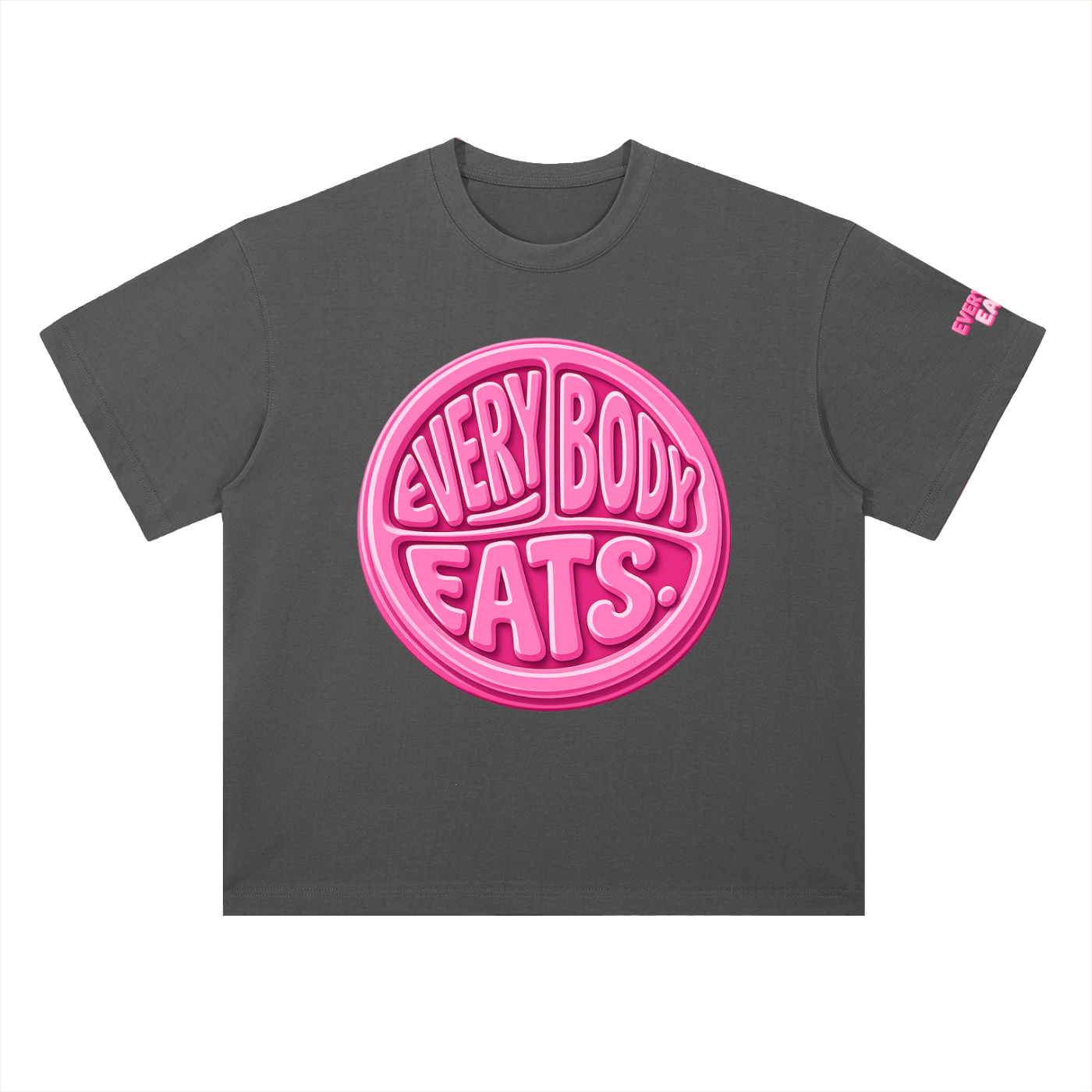EVERYBODY EATS: BUBBLEGUM - Heavyweight Drop Shoulder Cotton T-Shirt