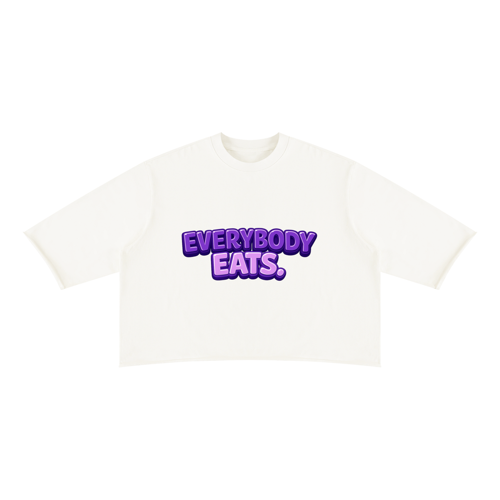 EVERYBODY EATS: BUTTERFLY PEAS - Unisex Mineral Wash Raw Hem Boxy T-Shirt