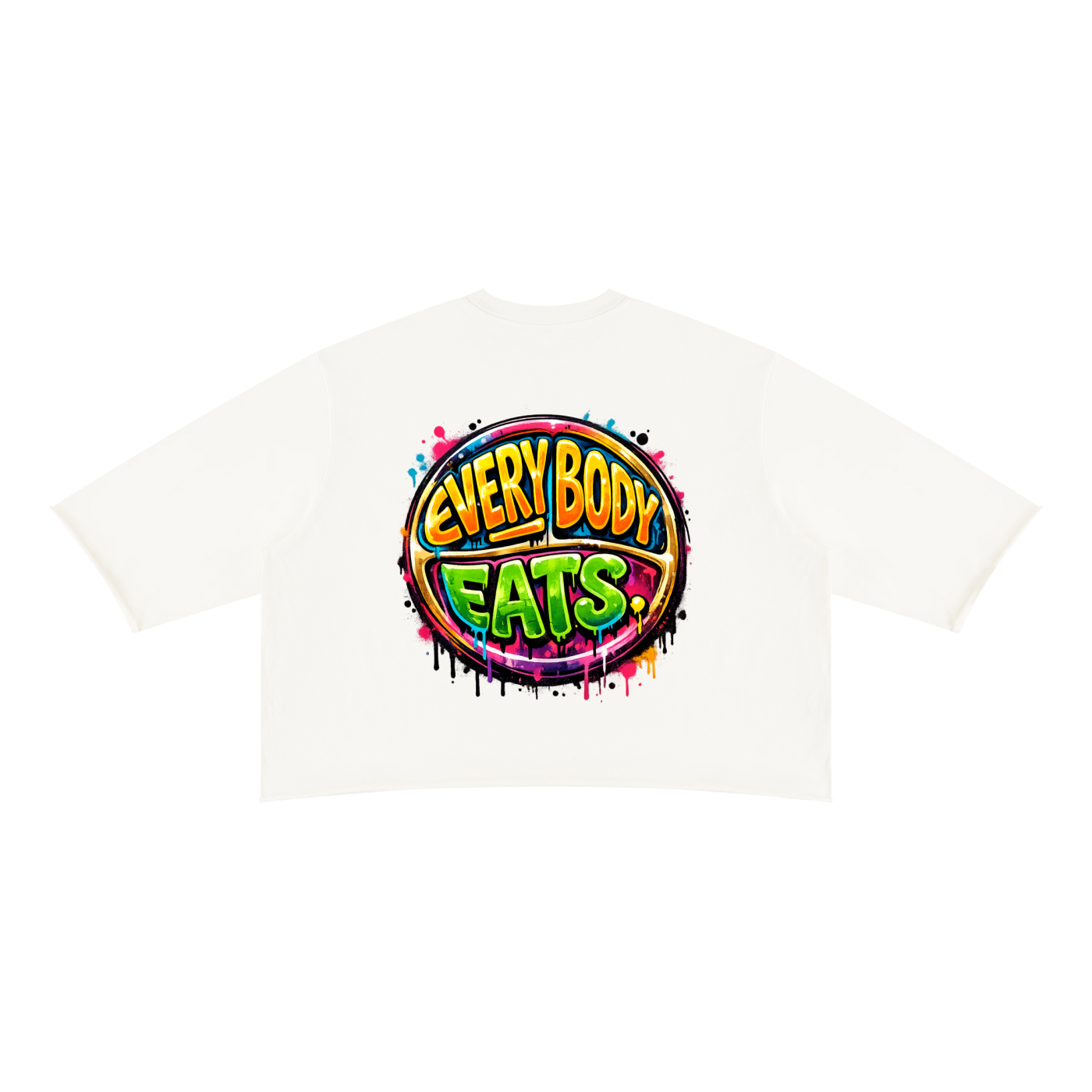 EVERYBODY EATS: PAINT - Unisex Mineral Wash Raw Hem Boxy T-Shirt