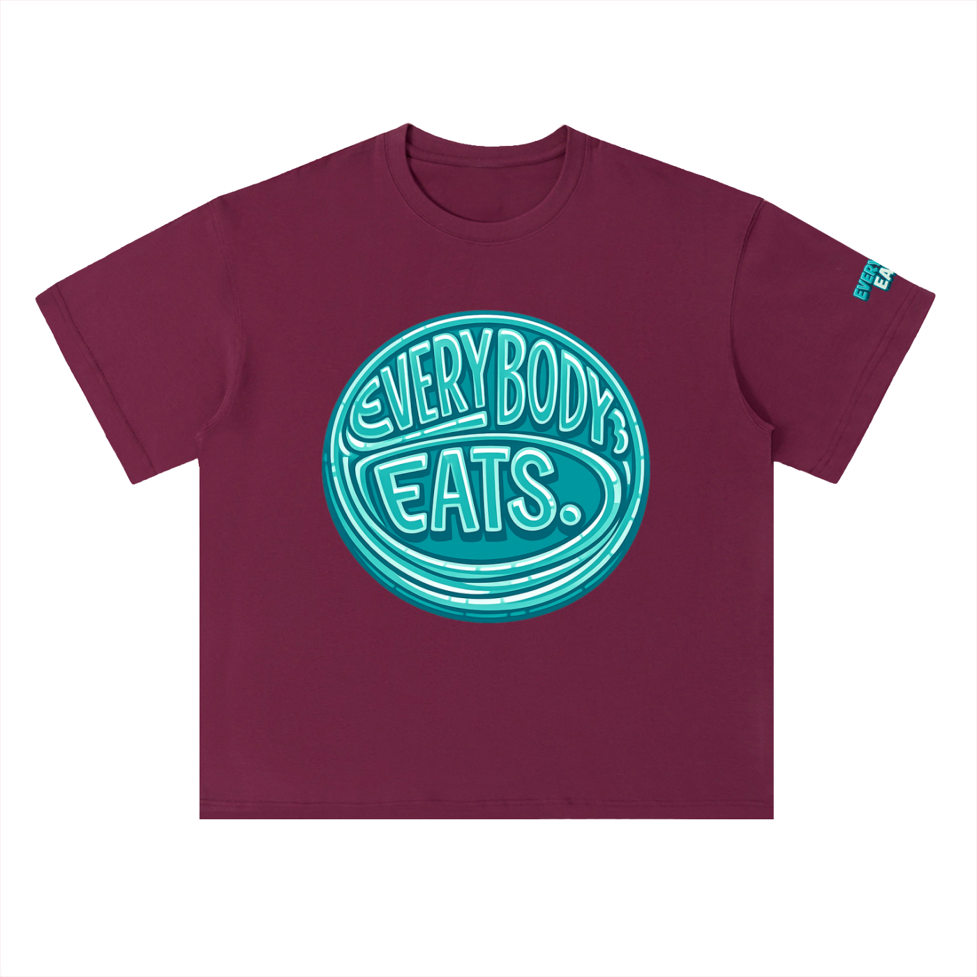 EVERYBODY EATS: BLUE RASPBERRY - Heavyweight Drop Shoulder Cotton T-Shirt