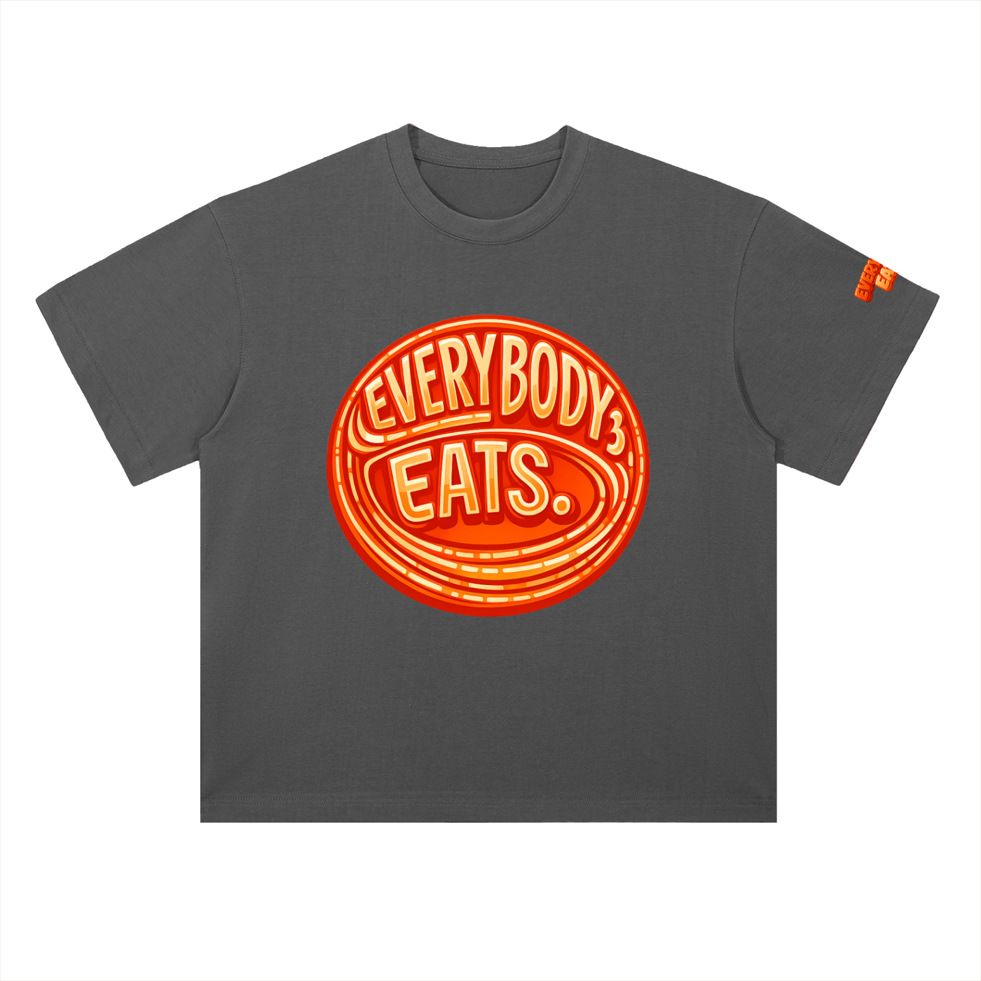 EVERYBODY EATS: ORANGE JUBILEE - Heavyweight Drop Shoulder Cotton T-Shirt