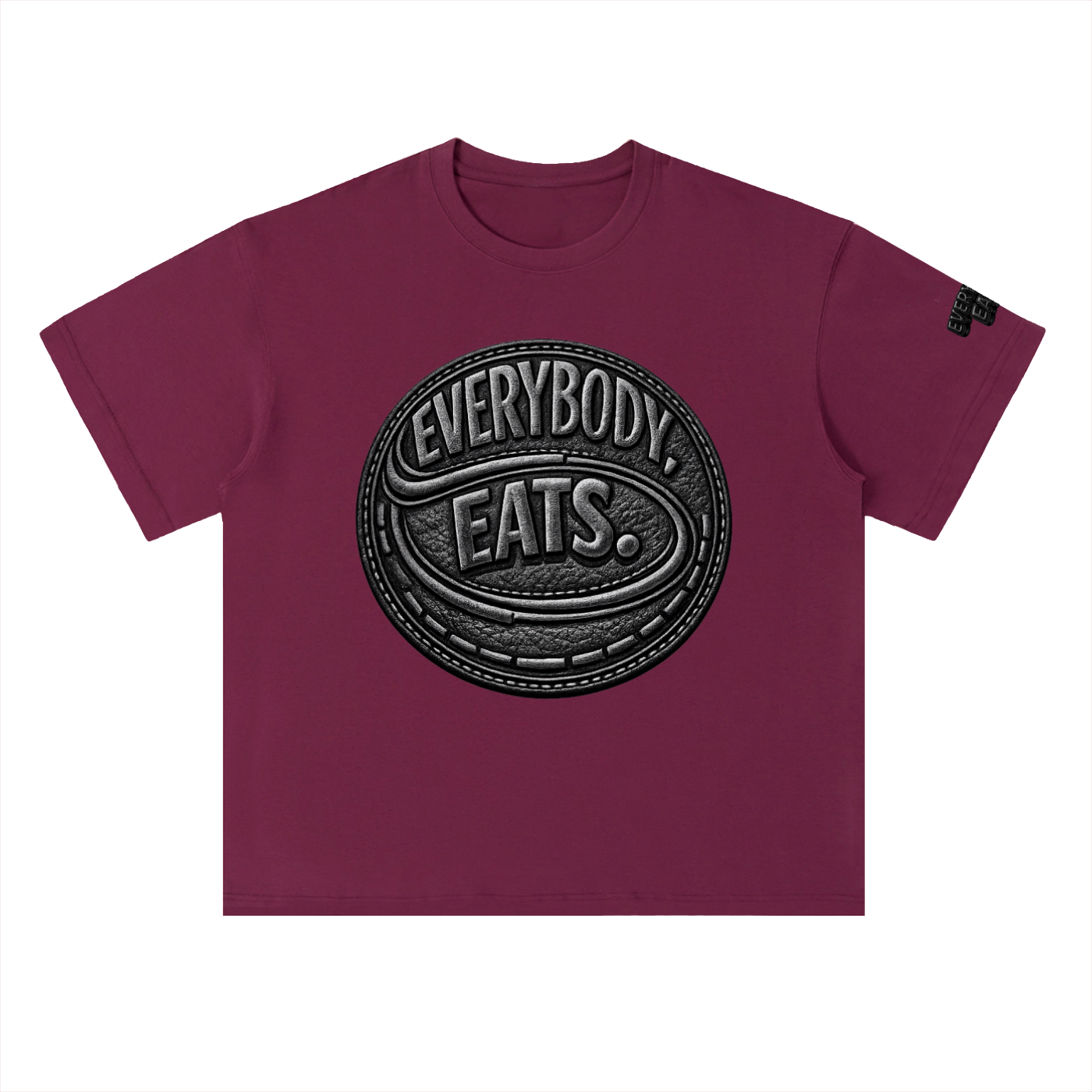 EVERYBODY EATS: LEATHER - Heavyweight Drop Shoulder Cotton T-Shirt