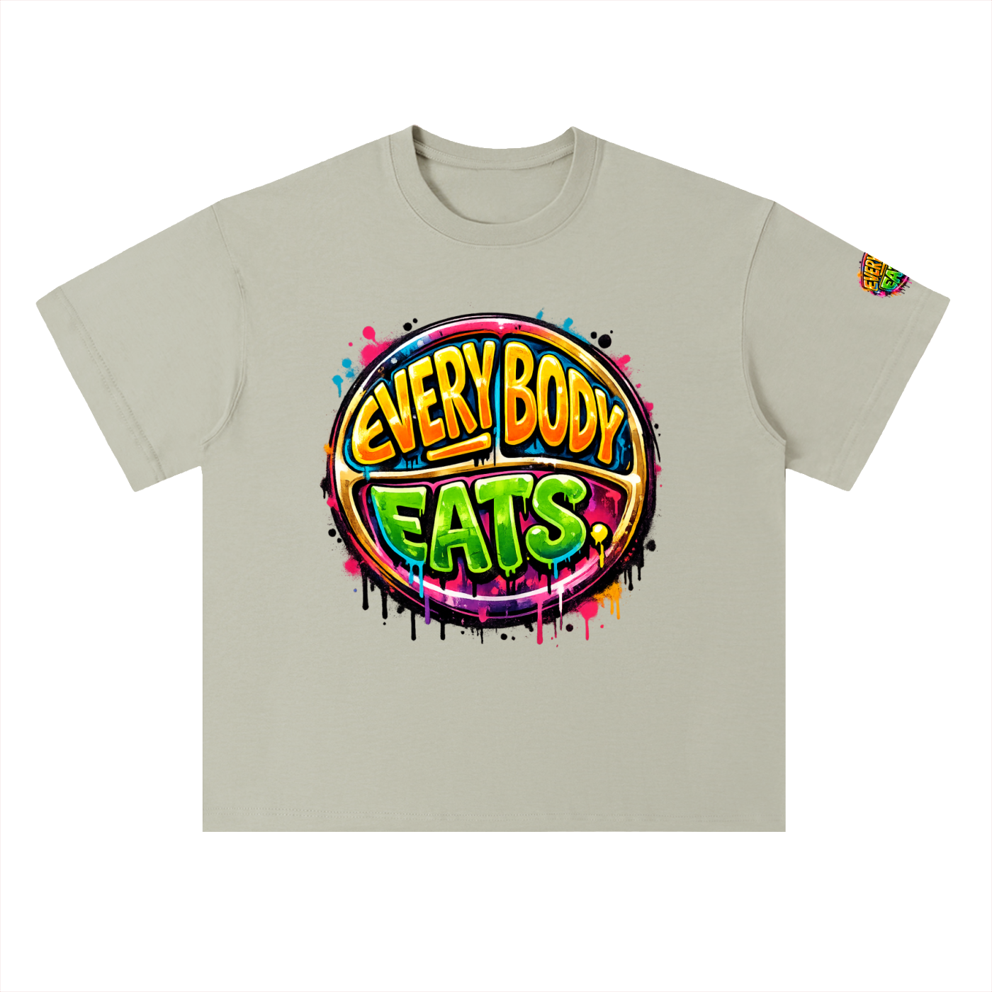 EVERYBODY EATS: PAINT - Heavyweight Drop Shoulder Cotton T-Shirt