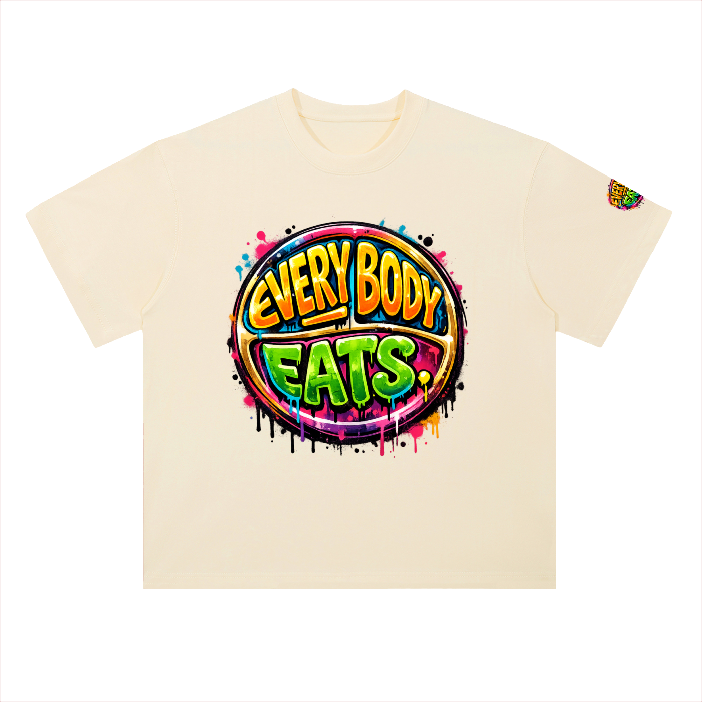 EVERYBODY EATS: PAINT - Heavyweight Drop Shoulder Cotton T-Shirt