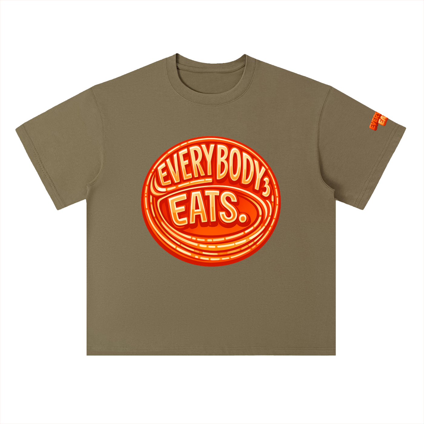 EVERYBODY EATS: ORANGE JUBILEE - Heavyweight Drop Shoulder Cotton T-Shirt