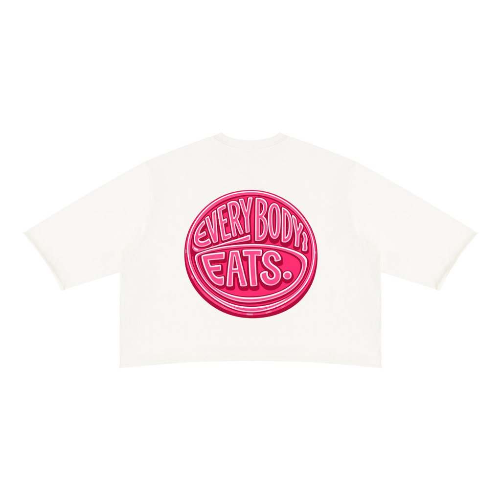 EVERYBODY EATS: STRAWBERRY JAM - Unisex Mineral Wash Raw Hem Boxy T-Shirt