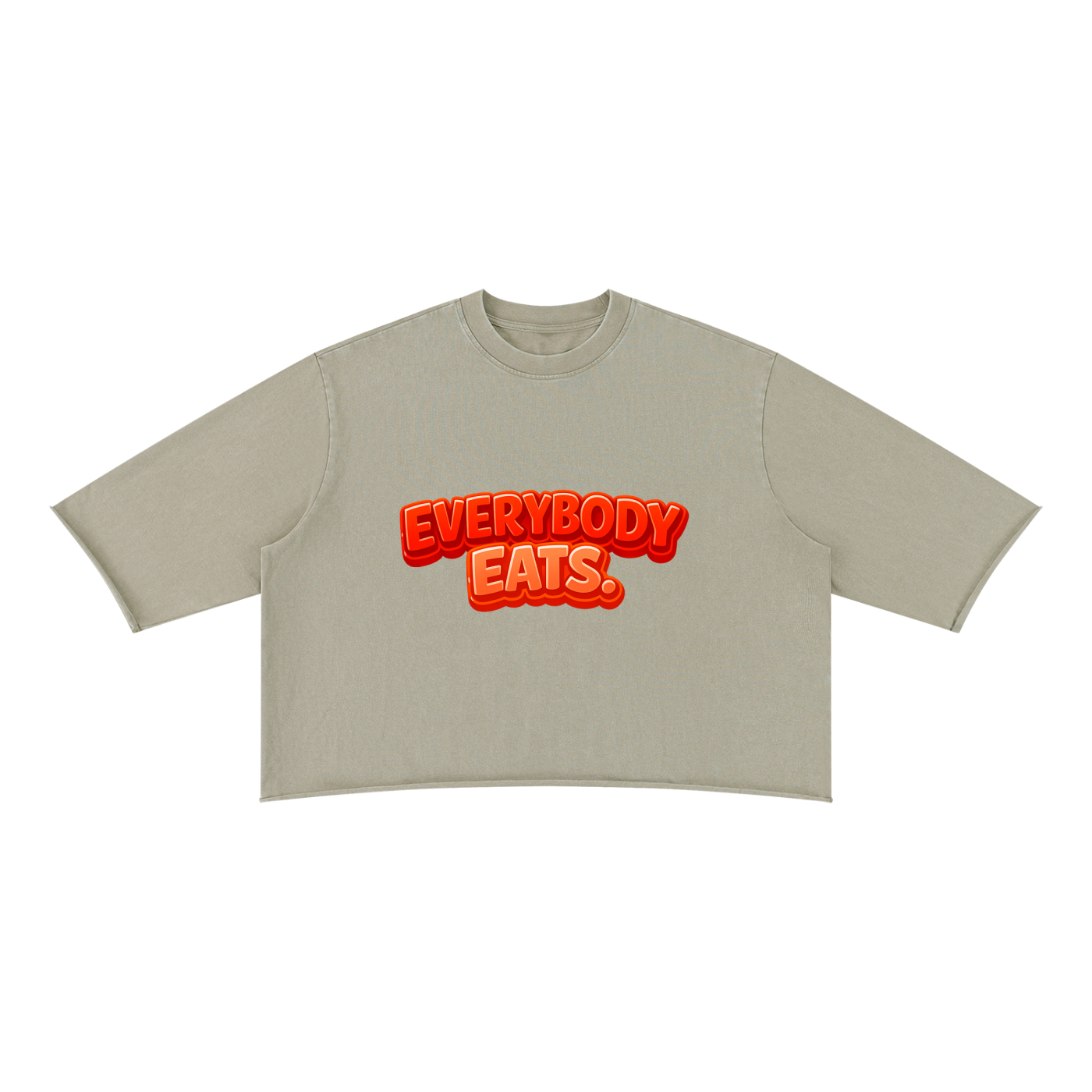 EVERYBODY EATS: AT SUNDOWN - Unisex Mineral Wash Raw Hem Boxy T-Shirt