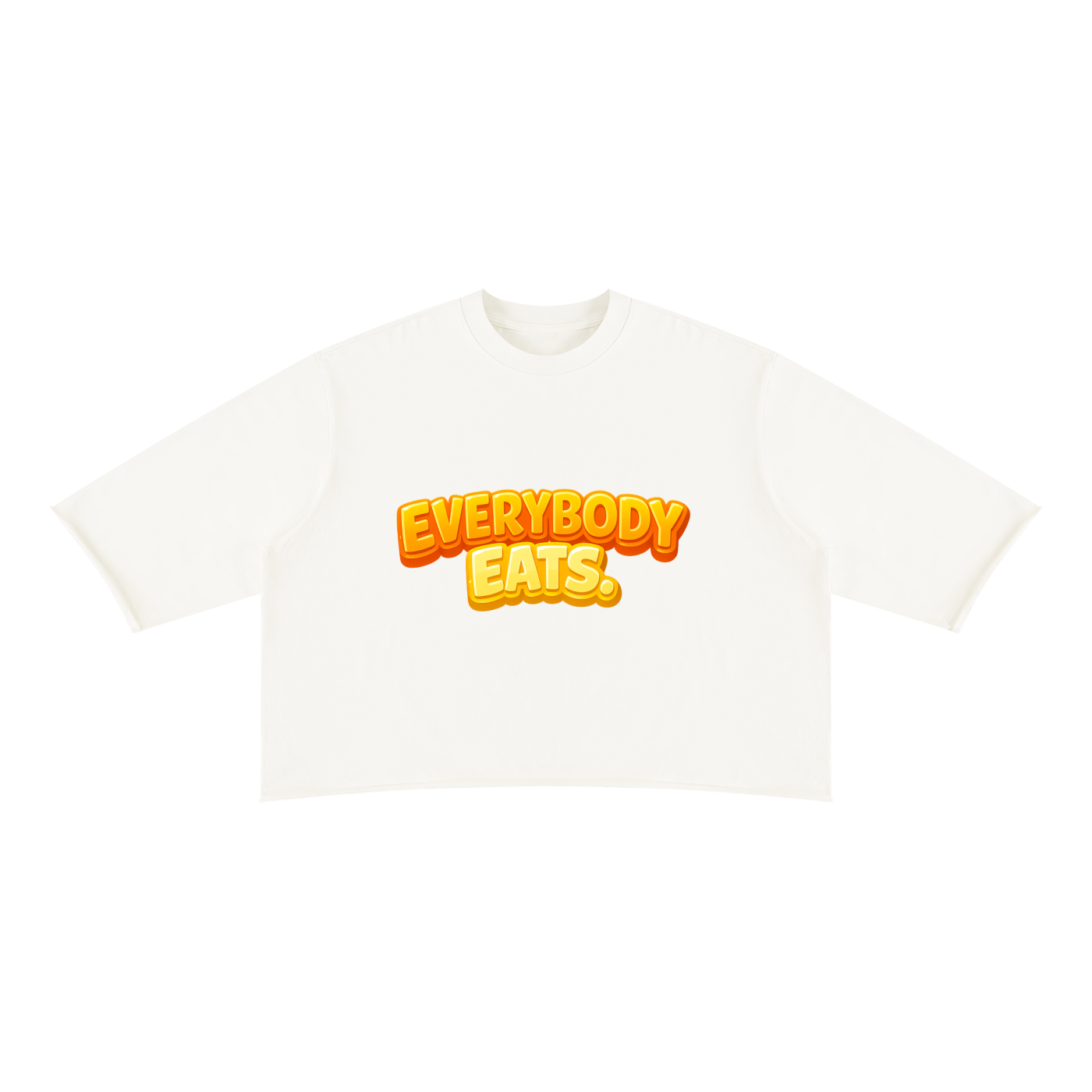 EVERYBODY EATS: MAC N CHEESE - Unisex Mineral Wash Raw Hem Boxy T-Shirt