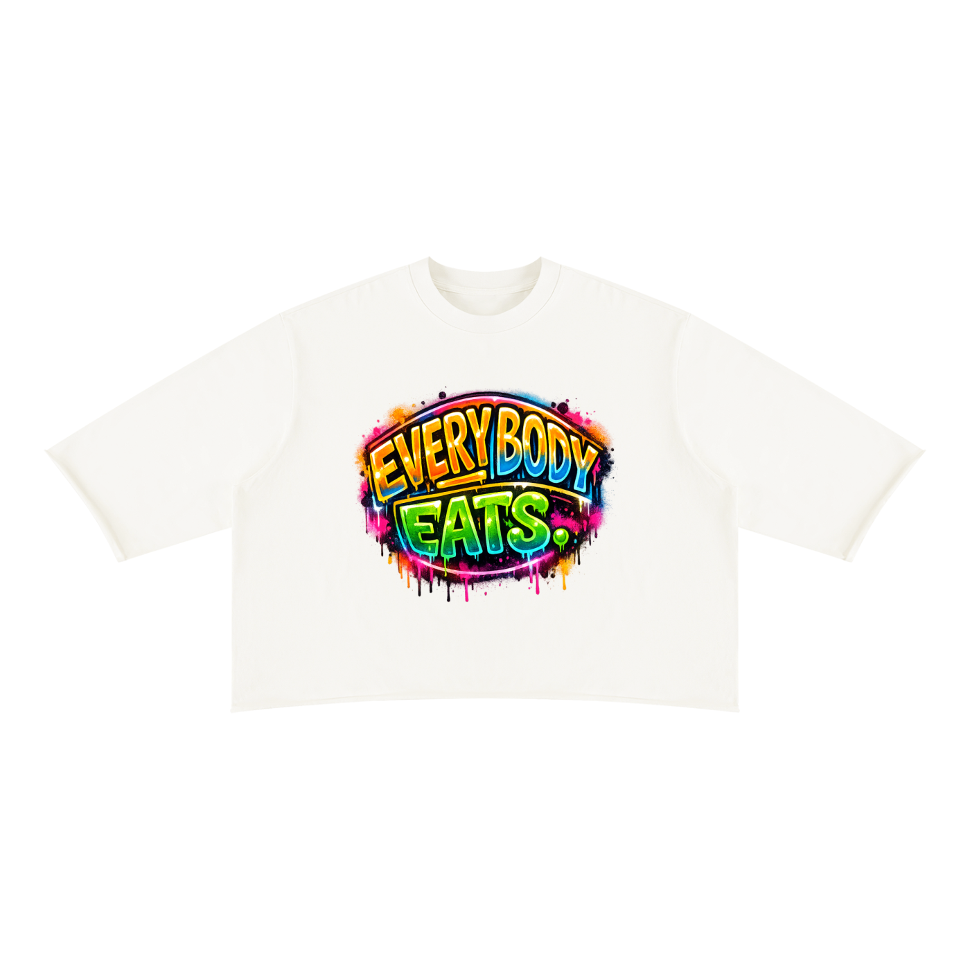 EVERYBODY EATS: PAINT - Unisex Mineral Wash Raw Hem Boxy T-Shirt