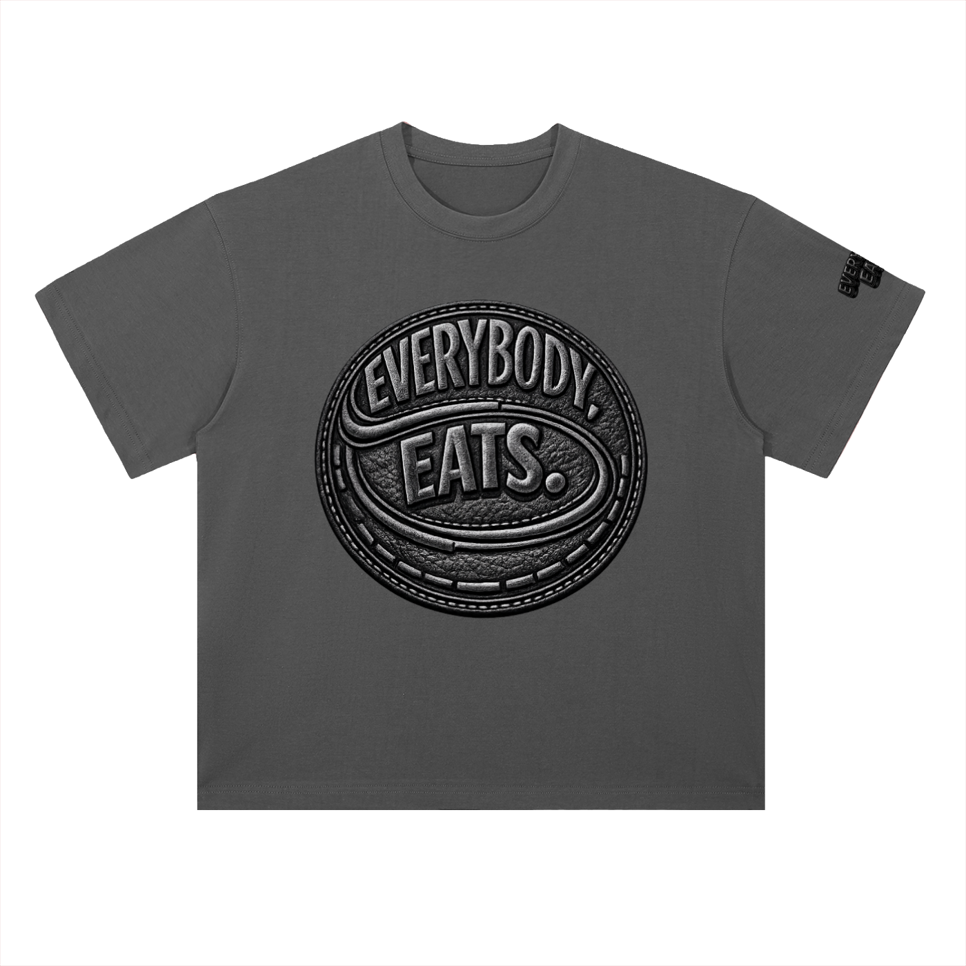 EVERYBODY EATS: LEATHER - Heavyweight Drop Shoulder Cotton T-Shirt