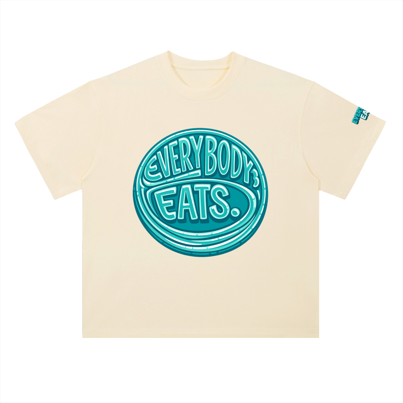 EVERYBODY EATS: BLUE RASPBERRY - Heavyweight Drop Shoulder Cotton T-Shirt