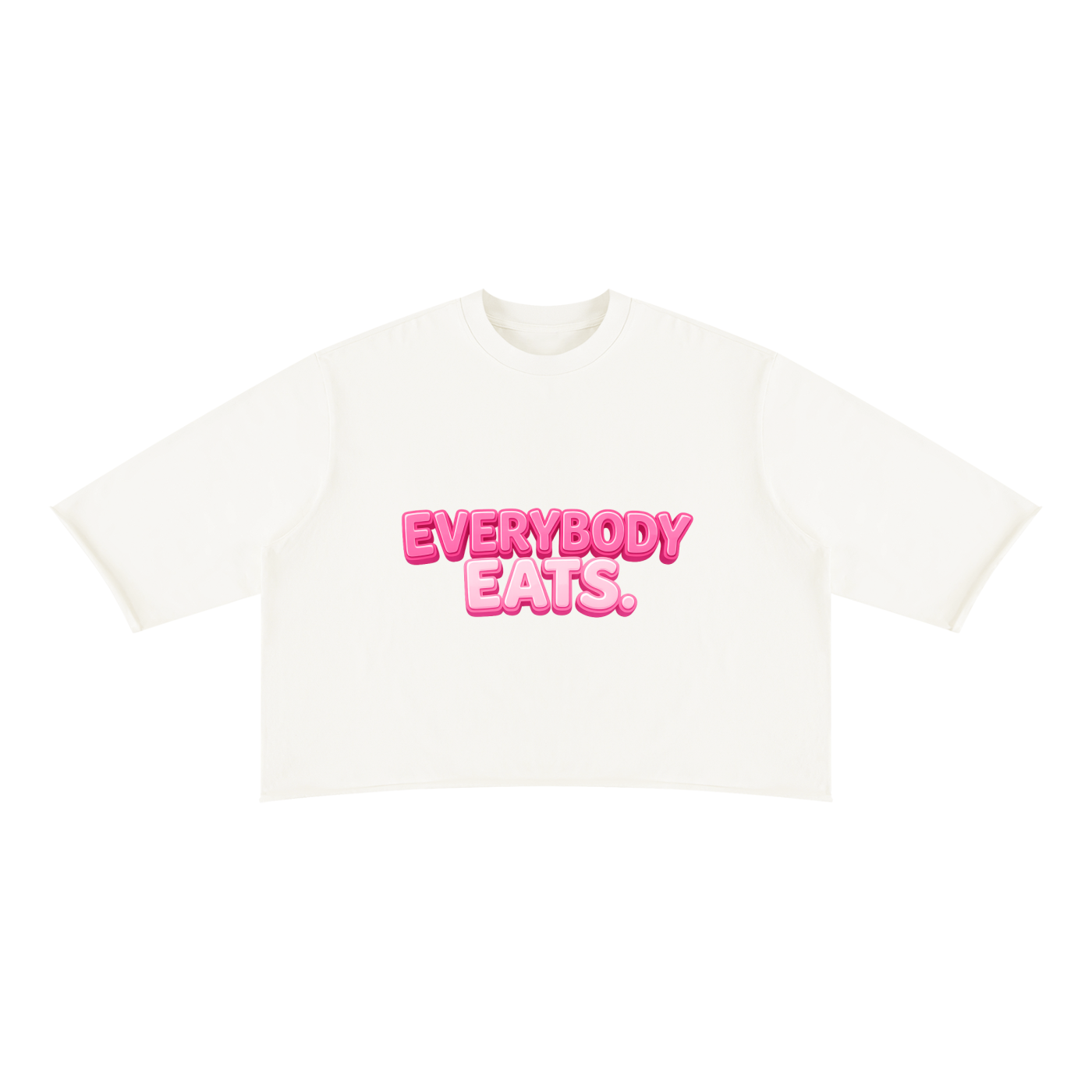 EVERYBODY EATS: STRAWBERRIES - Unisex Mineral Wash Raw Hem Boxy T-Shirt