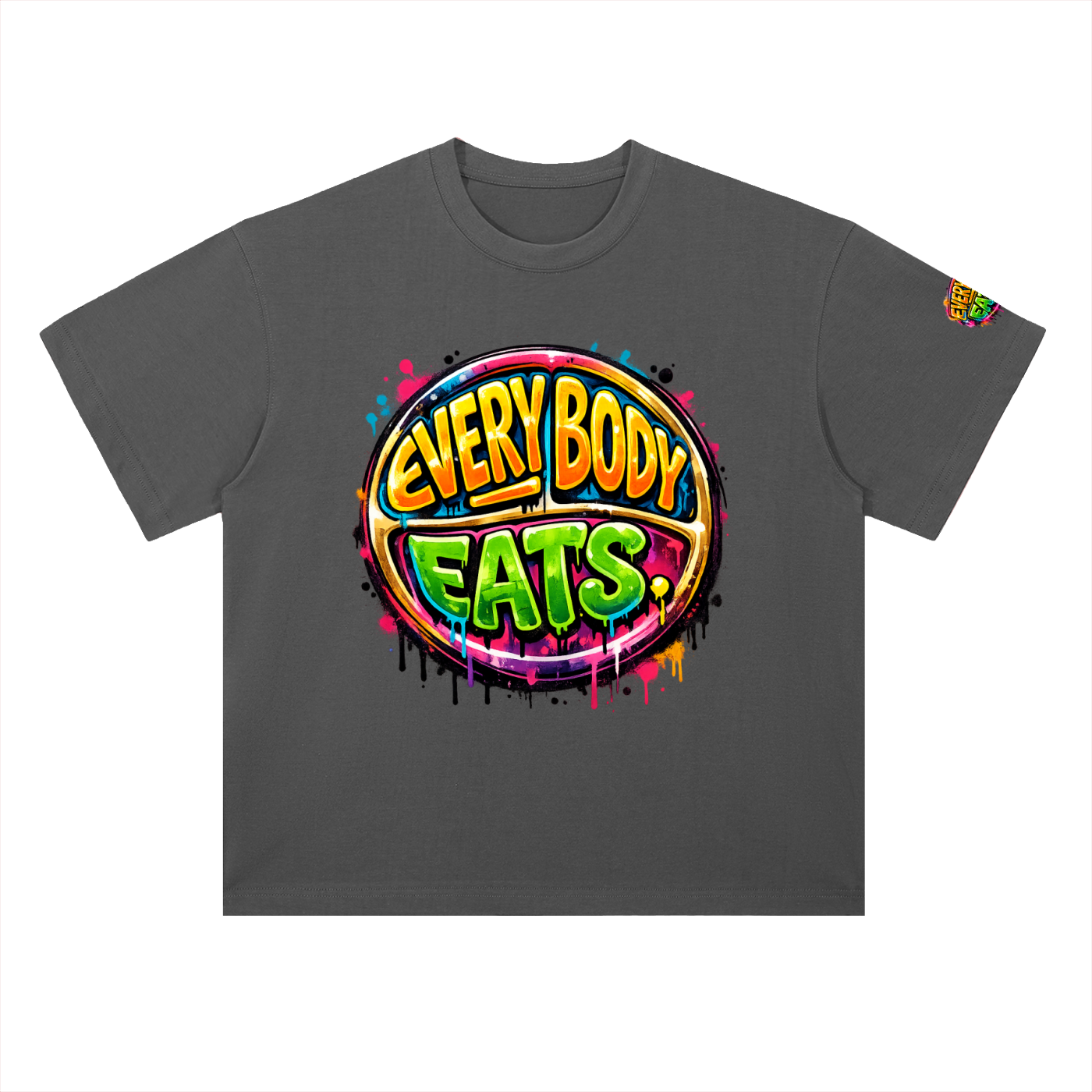 EVERYBODY EATS: PAINT - Heavyweight Drop Shoulder Cotton T-Shirt