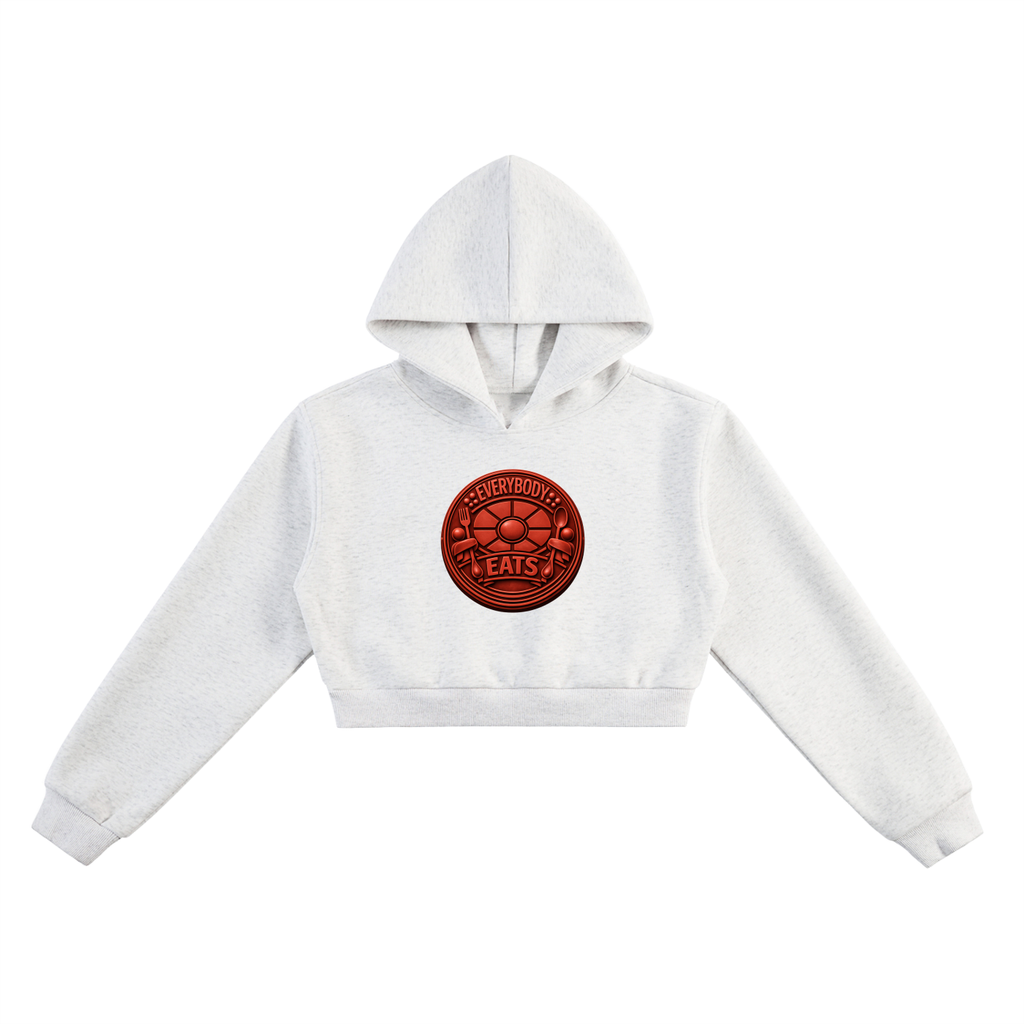 EVERYBODY EATS: TABLE MANNERS | POMPEIAN RED - Essential Cropped Hoodie