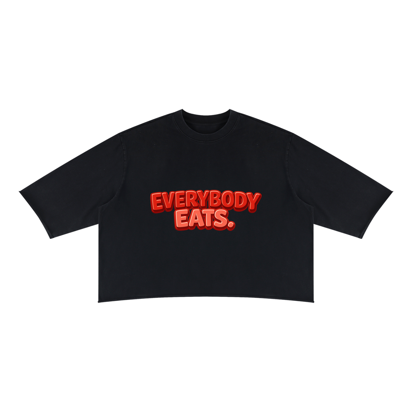 EVERYBODY EATS: WILD CHERRY - Unisex Mineral Wash Raw Hem Boxy T-Shirt