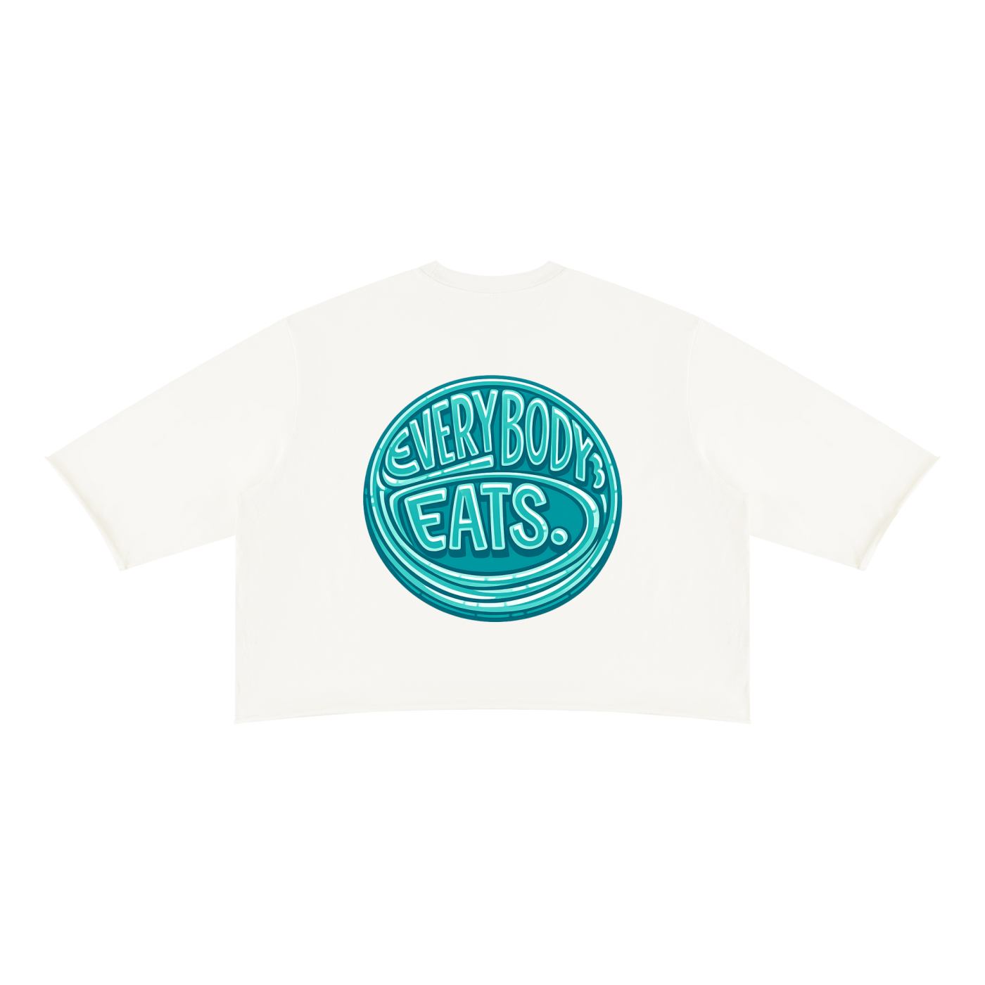 EVERYBODY EATS: BLUE RASPBERRIES - Unisex Mineral Wash Raw Hem Boxy T-Shirt