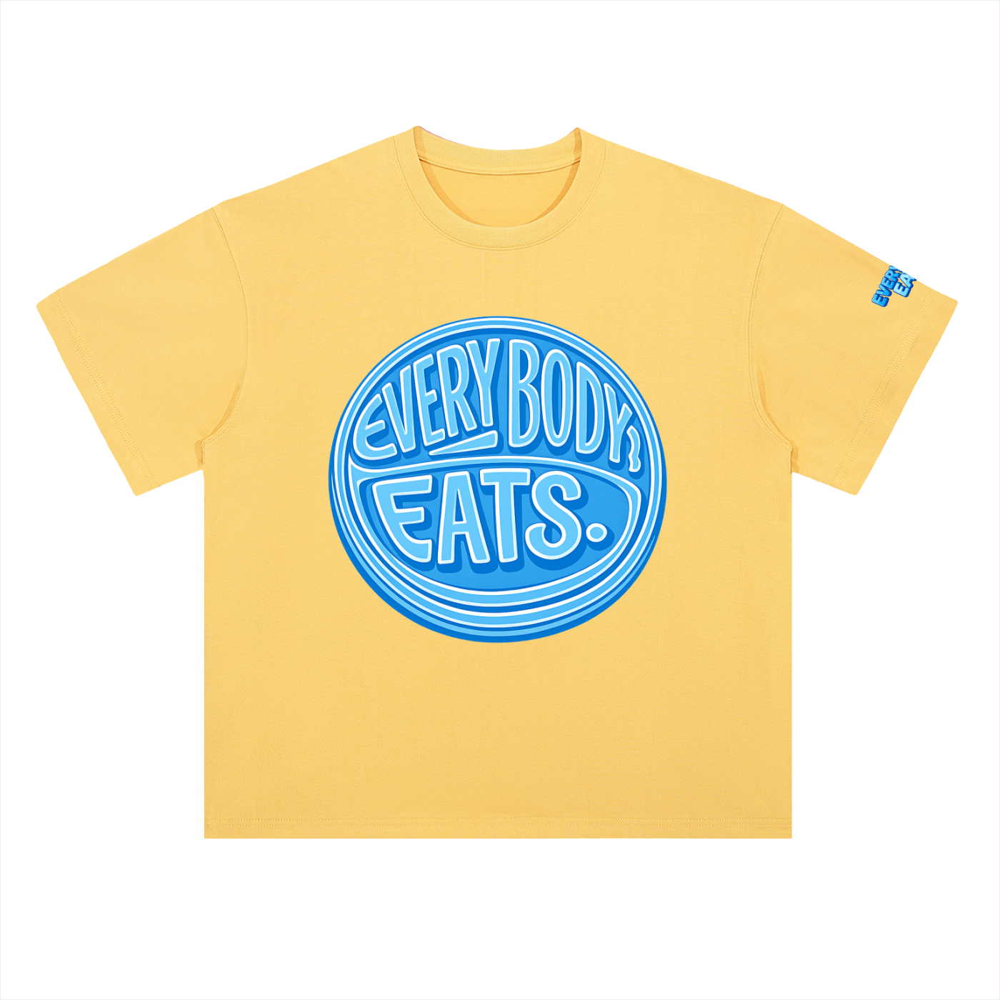 EVERYBODY EATS: BLUE SKY - Heavyweight Drop Shoulder Cotton T-Shirt
