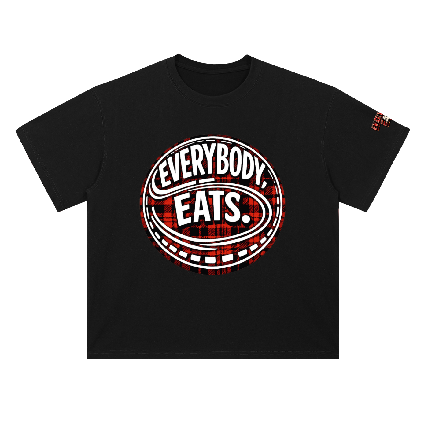 EVERYBODY EATS: PLAID - Heavyweight Drop Shoulder Cotton T-Shirt