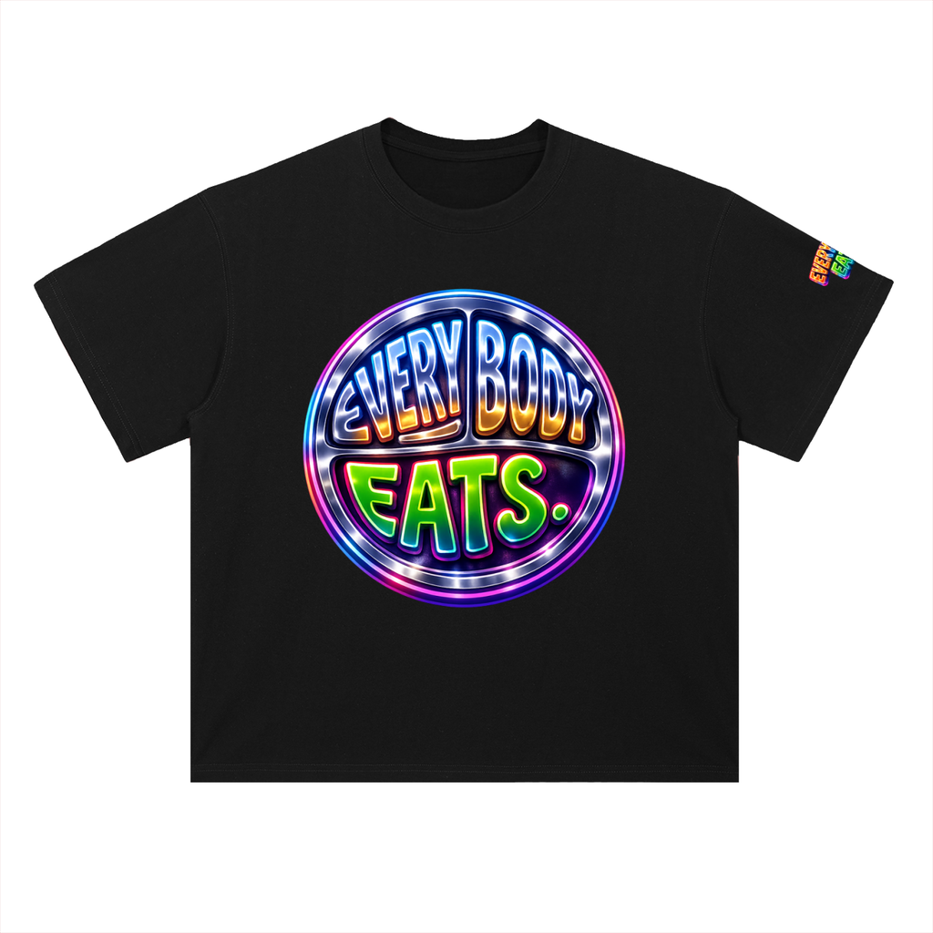 EVERYBODY EATS: AT MIDNIGHT - Heavyweight Drop Shoulder Cotton T-Shirt