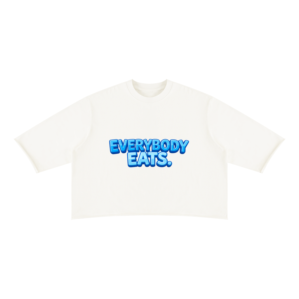 EVERYBODY EATS: SHAVED ICE - Unisex Mineral Wash Raw Hem Boxy T-Shirt