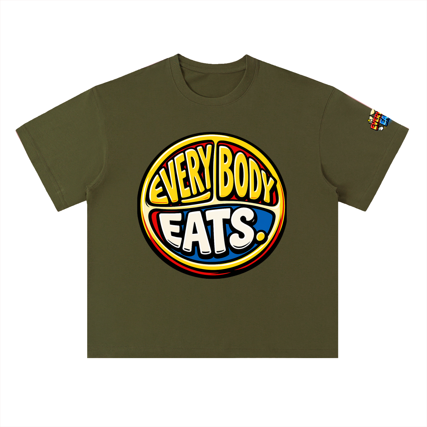 EVERYBODY EATS: COMIC STRIPS - Heavyweight Drop Shoulder Cotton T-Shirt