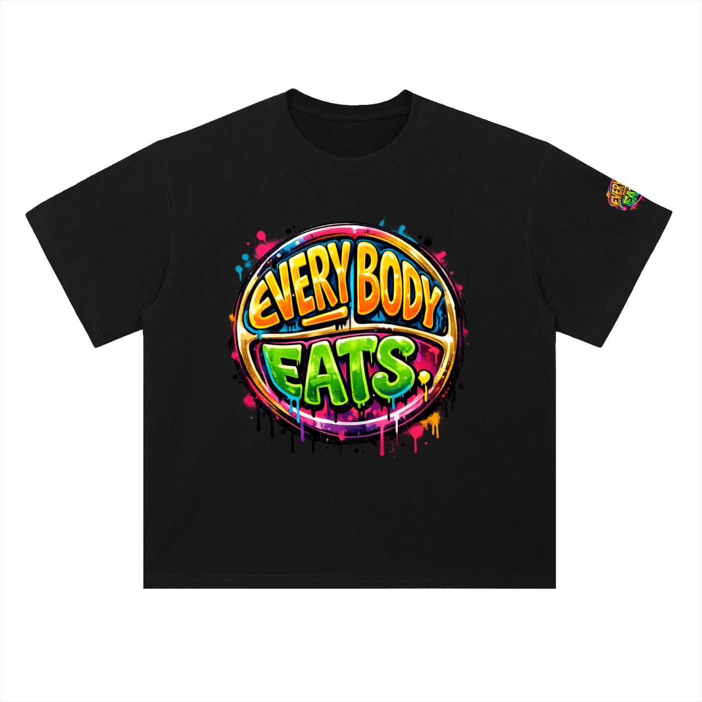 EVERYBODY EATS: PAINT - Heavyweight Drop Shoulder Cotton T-Shirt
