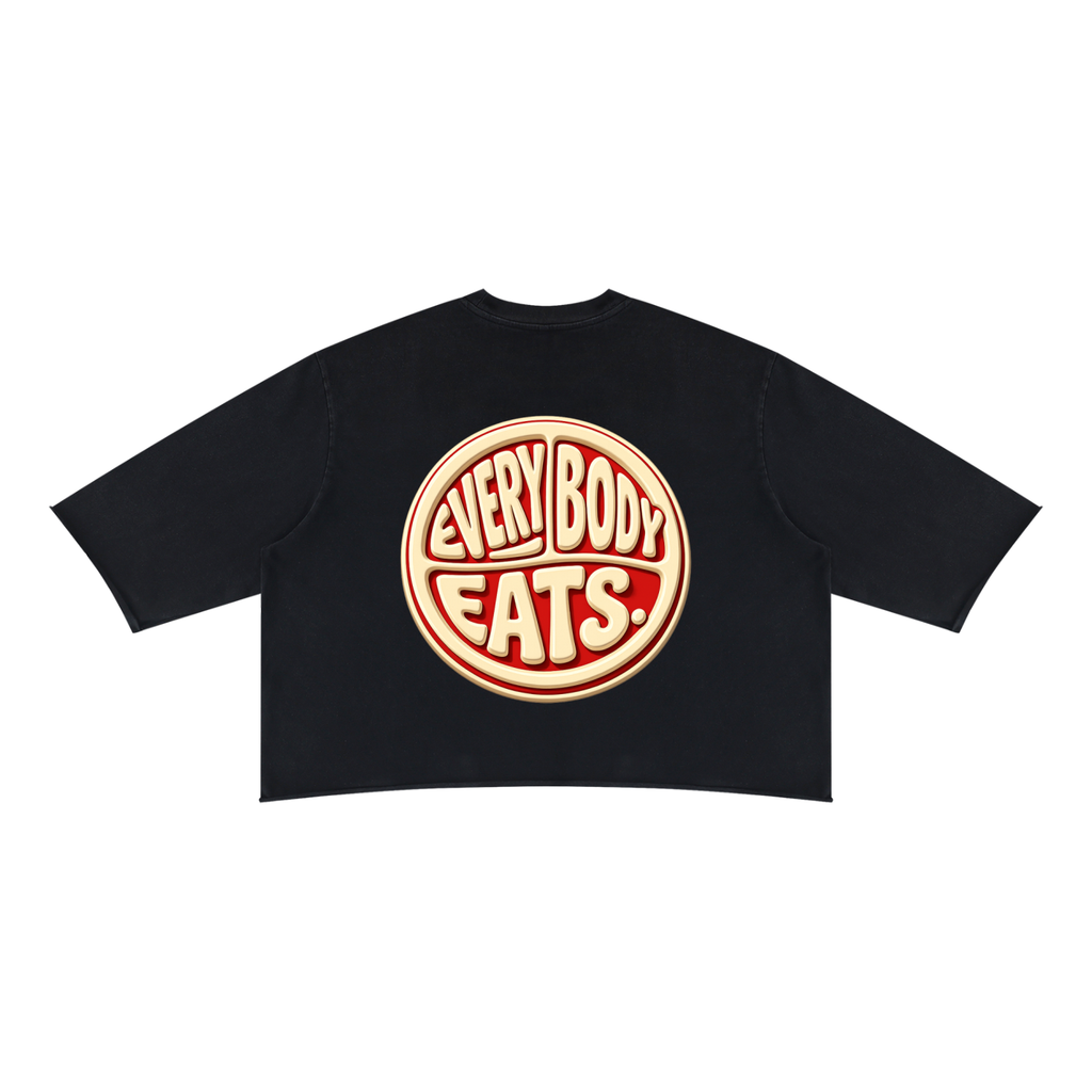 EVERYBODY EATS: CHERRY VANILLA COKE - Unisex Mineral Wash Raw Hem Boxy T-Shirt