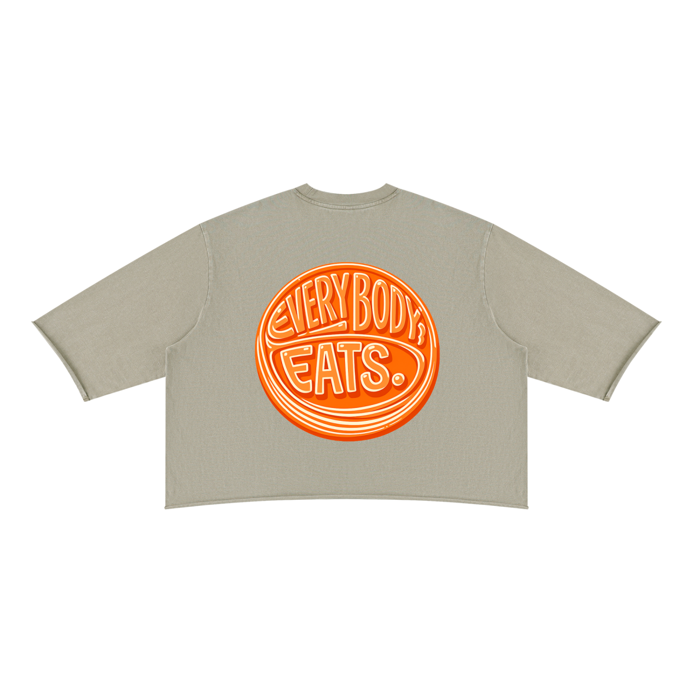 EVERYBODY EATS: MANDARIN - Unisex Mineral Wash Raw Hem Boxy T-Shirt