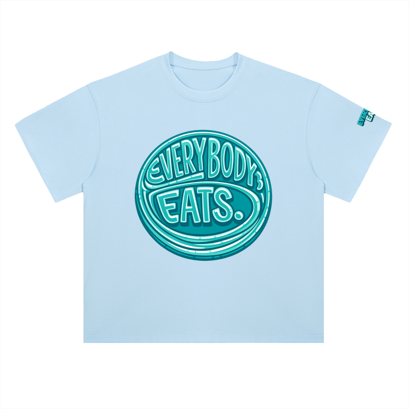 EVERYBODY EATS: BLUE RASPBERRY - Heavyweight Drop Shoulder Cotton T-Shirt
