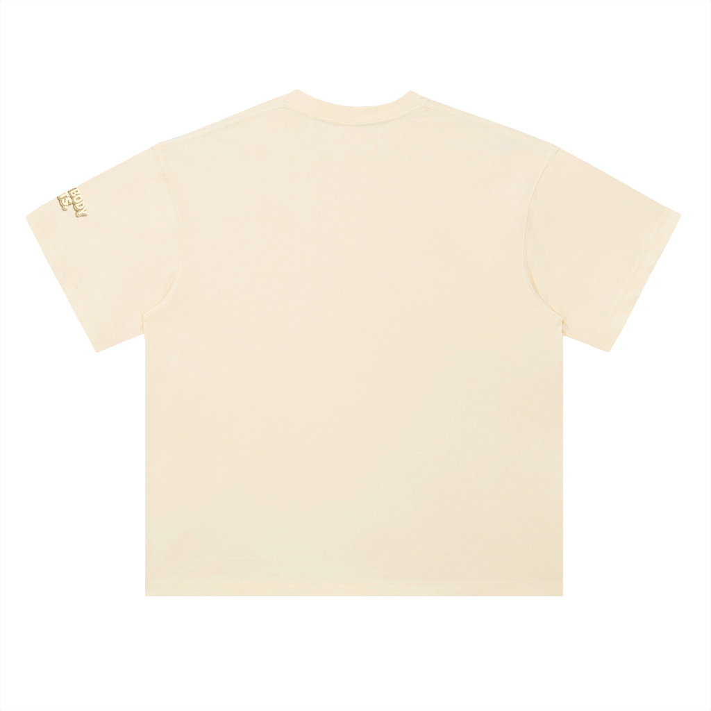 EVERYBODY EATS: VANILLA CREAM - Heavyweight Drop Shoulder Cotton T-Shirt