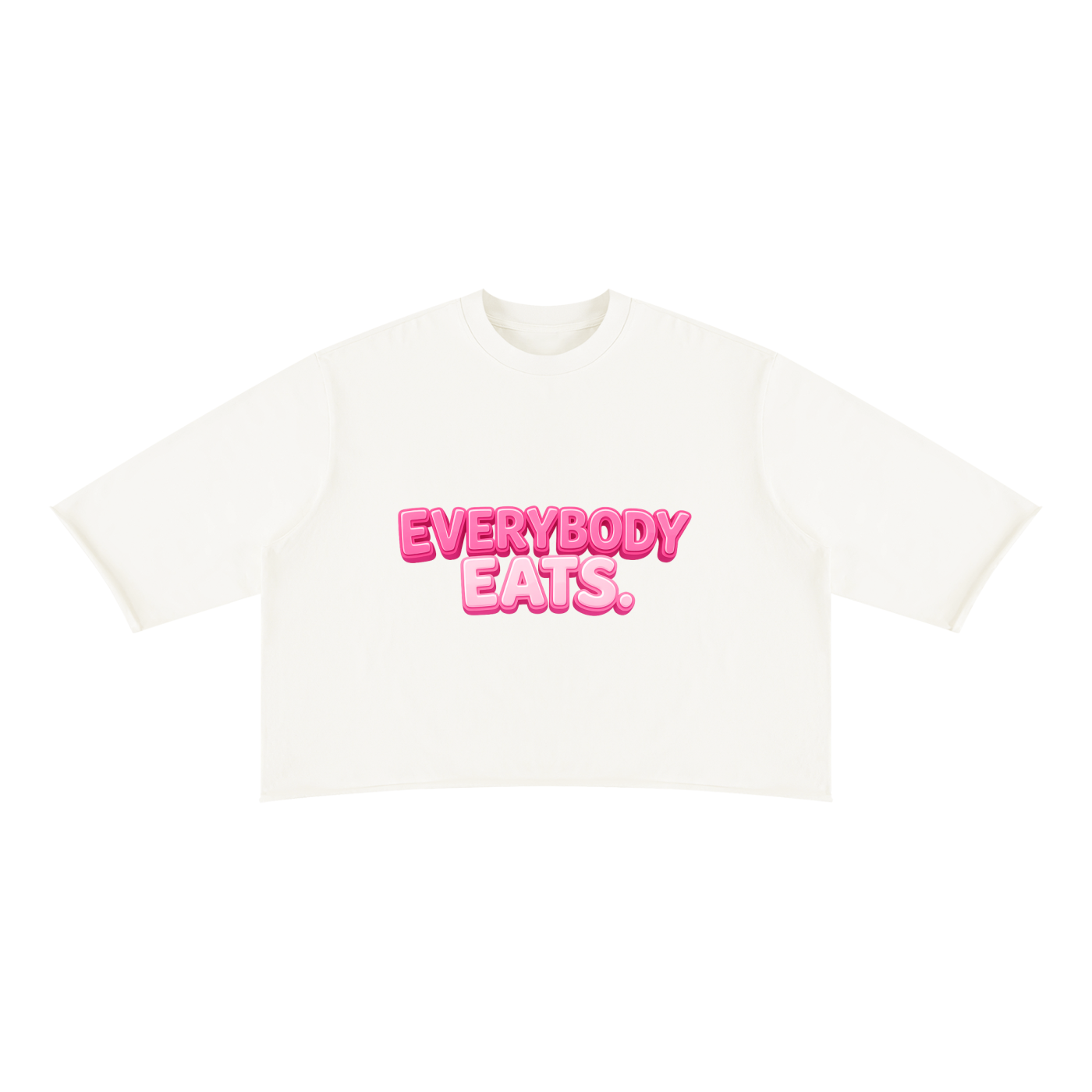 EVERYBODY EATS: BUBBLEGUM - Unisex Mineral Wash Raw Hem Boxy T-Shirt