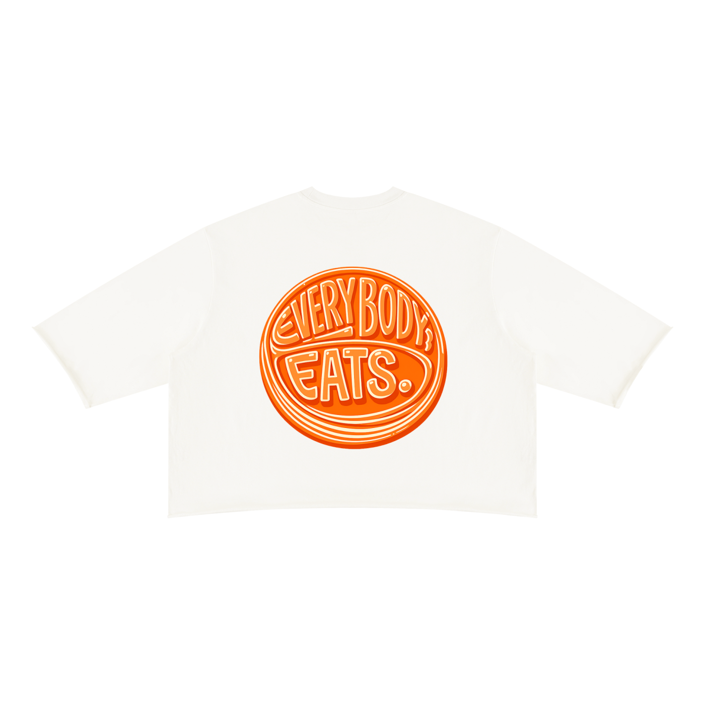 EVERYBODY EATS: MANDARIN - Unisex Mineral Wash Raw Hem Boxy T-Shirt