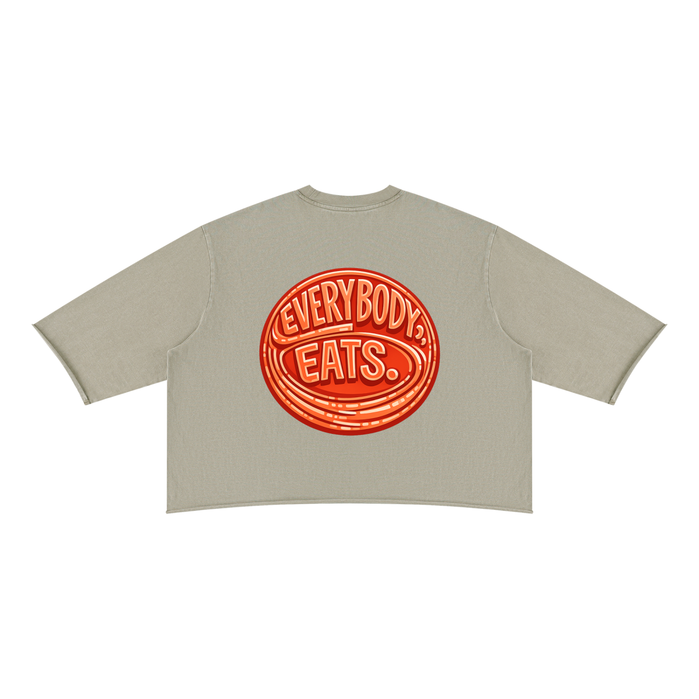 EVERYBODY EATS: AT SUNDOWN - Unisex Mineral Wash Raw Hem Boxy T-Shirt