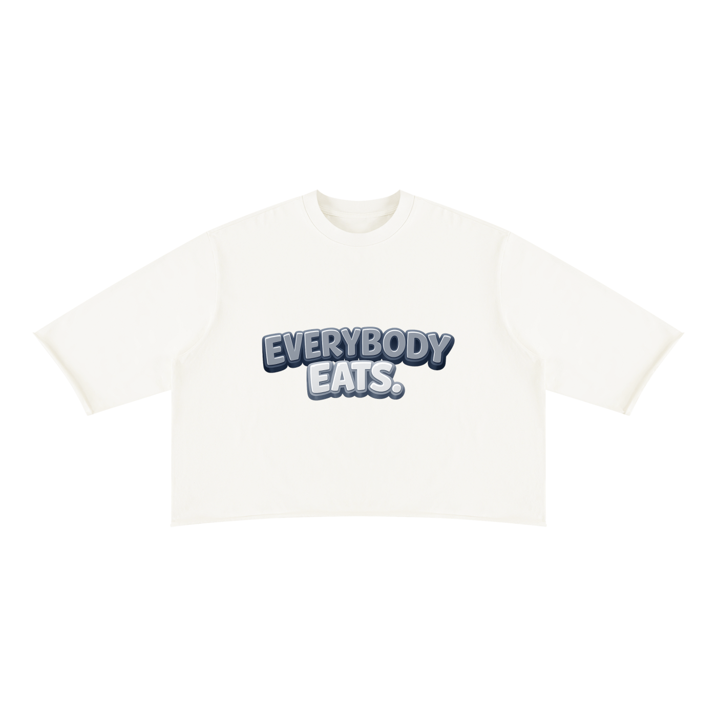 EVERYBODY EATS: TIMBERWOLF - Unisex Mineral Wash Raw Hem Boxy T-Shirt