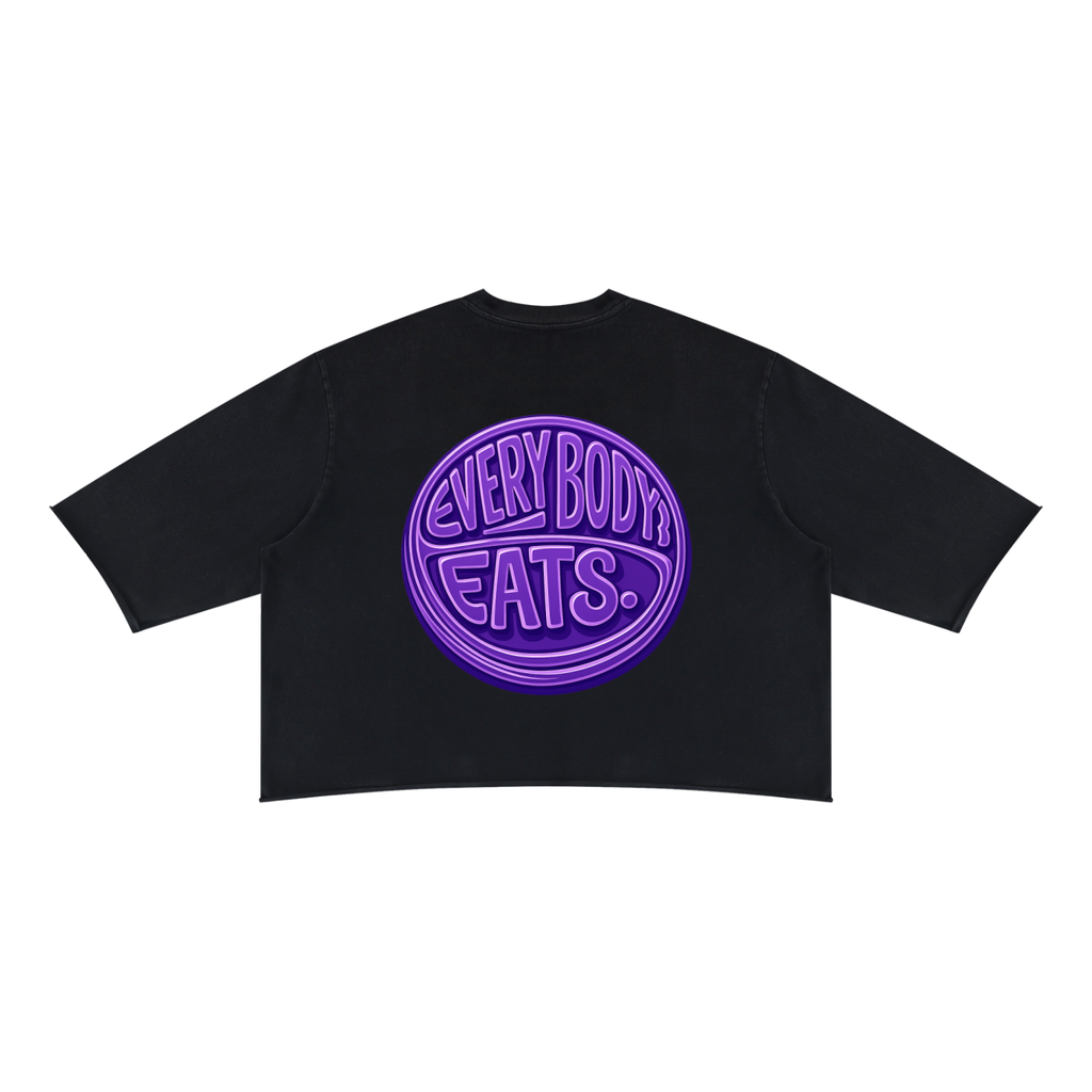 EVERYBODY EATS: GRAPES - Unisex Mineral Wash Raw Hem Boxy T-Shirt