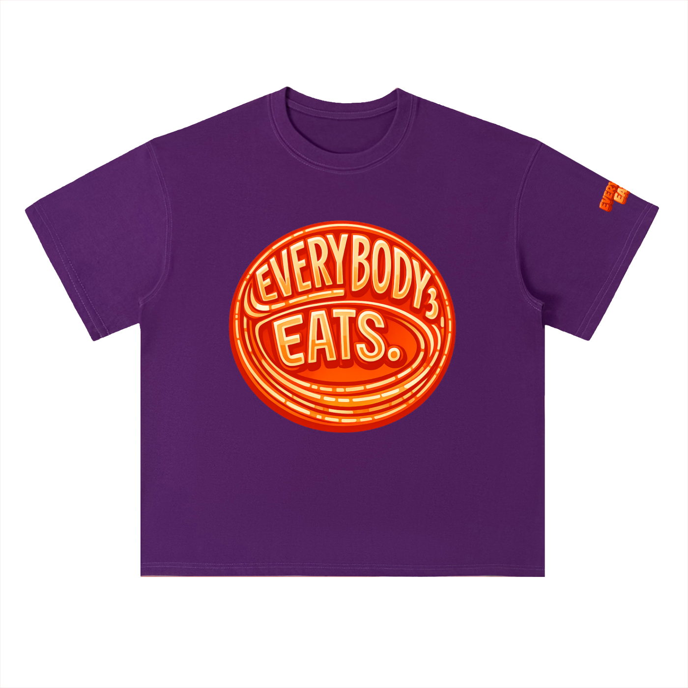 EVERYBODY EATS: ORANGE JUBILEE - Heavyweight Drop Shoulder Cotton T-Shirt