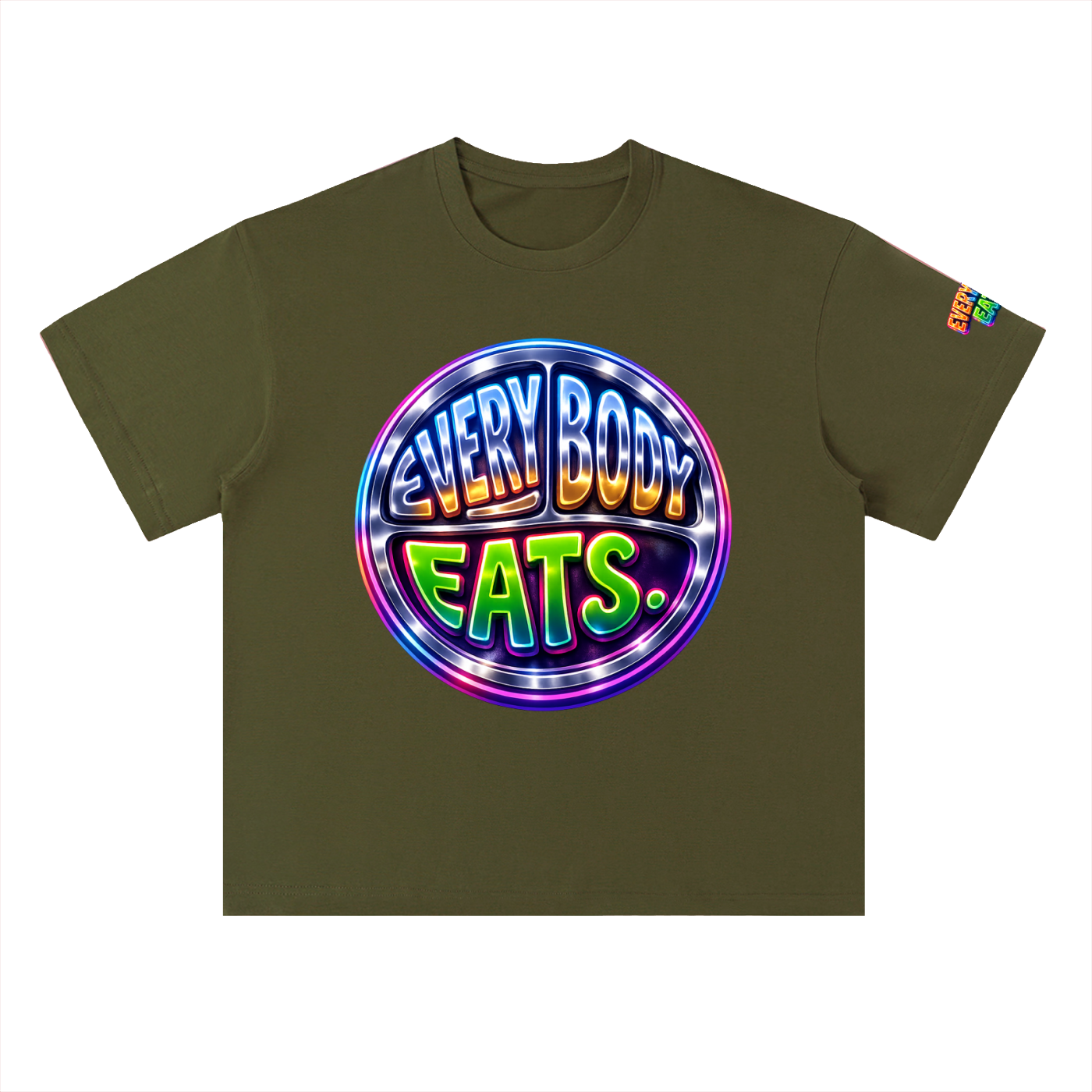 EVERYBODY EATS: AT MIDNIGHT - Heavyweight Drop Shoulder Cotton T-Shirt