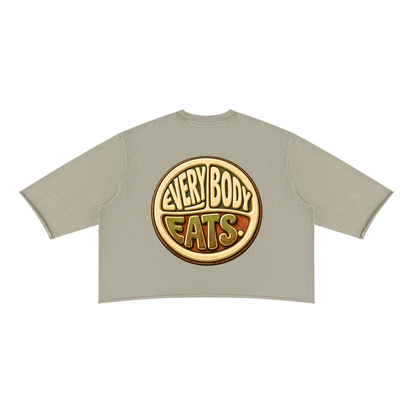 EVERYBODY EATS: PATINA - Unisex Mineral Wash Raw Hem Boxy T-Shirt