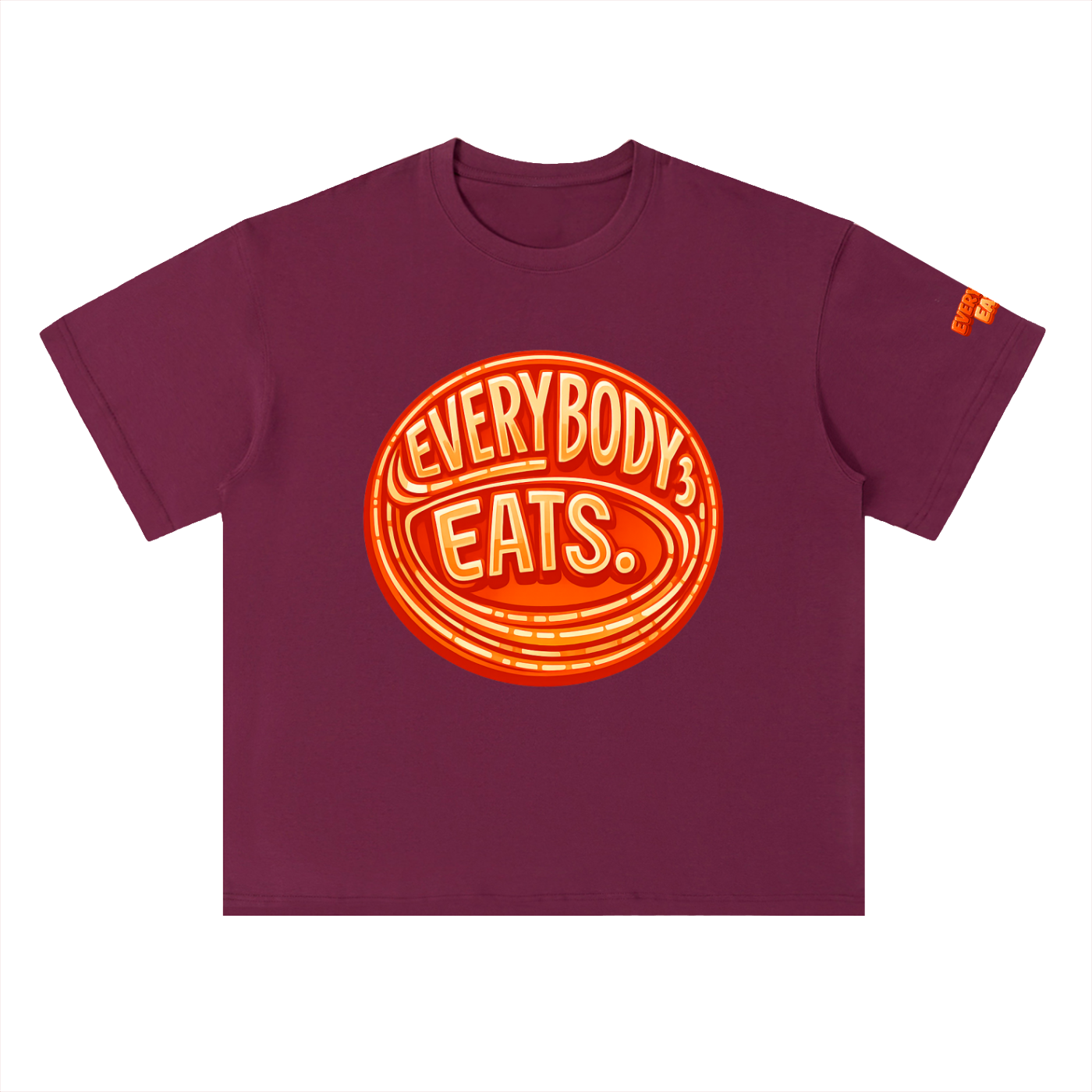 EVERYBODY EATS: ORANGE JUBILEE - Heavyweight Drop Shoulder Cotton T-Shirt
