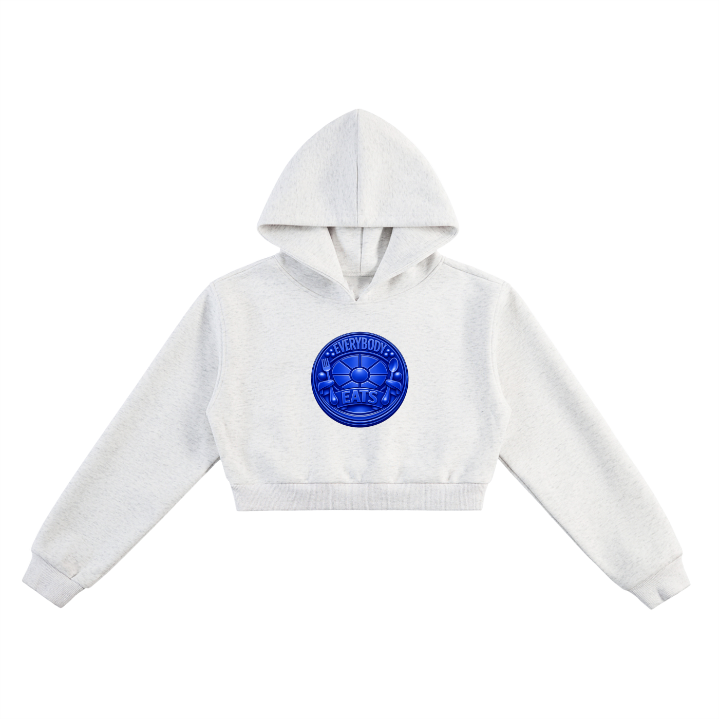 EVERYBODY EATS: TABLE MANNERS | ULTRAMARINE - Essential Cropped Hoodie
