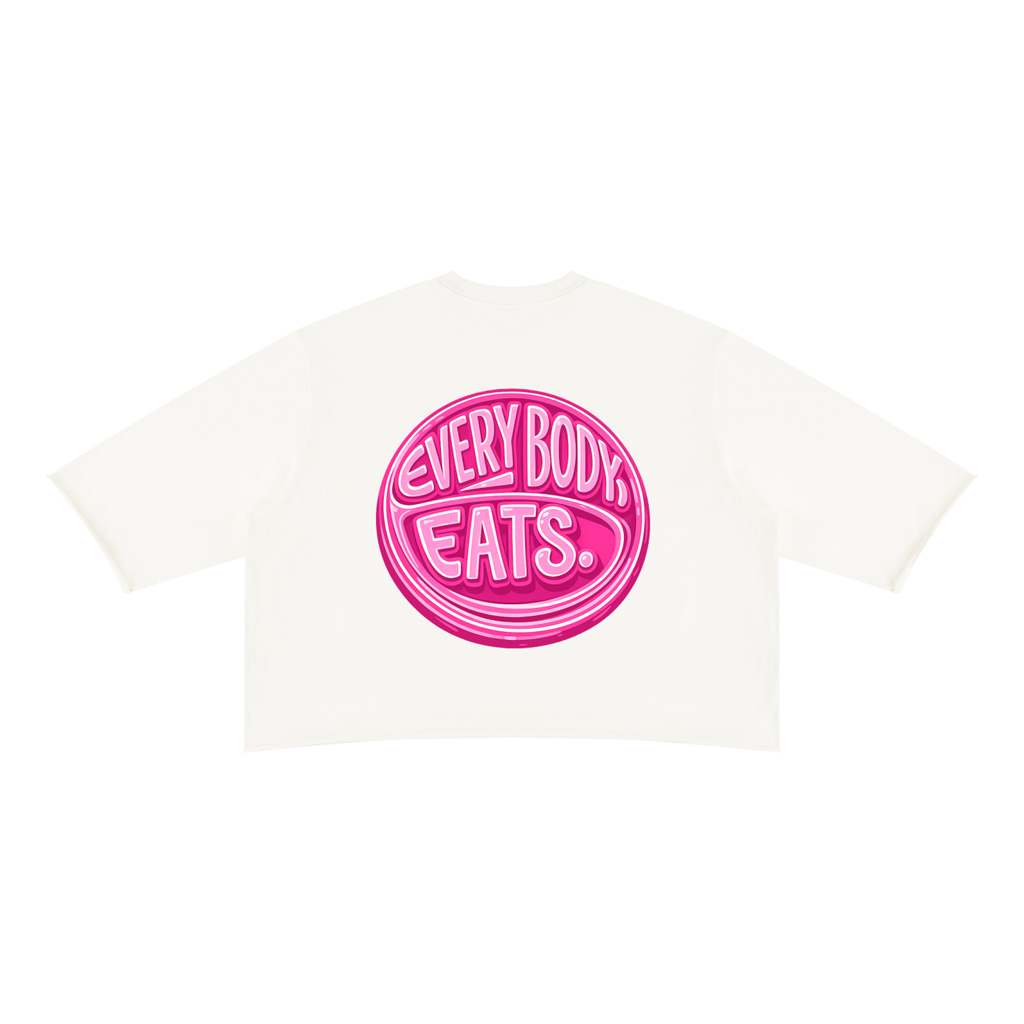 EVERYBODY EATS: STRAWBERRIES - Unisex Mineral Wash Raw Hem Boxy T-Shirt
