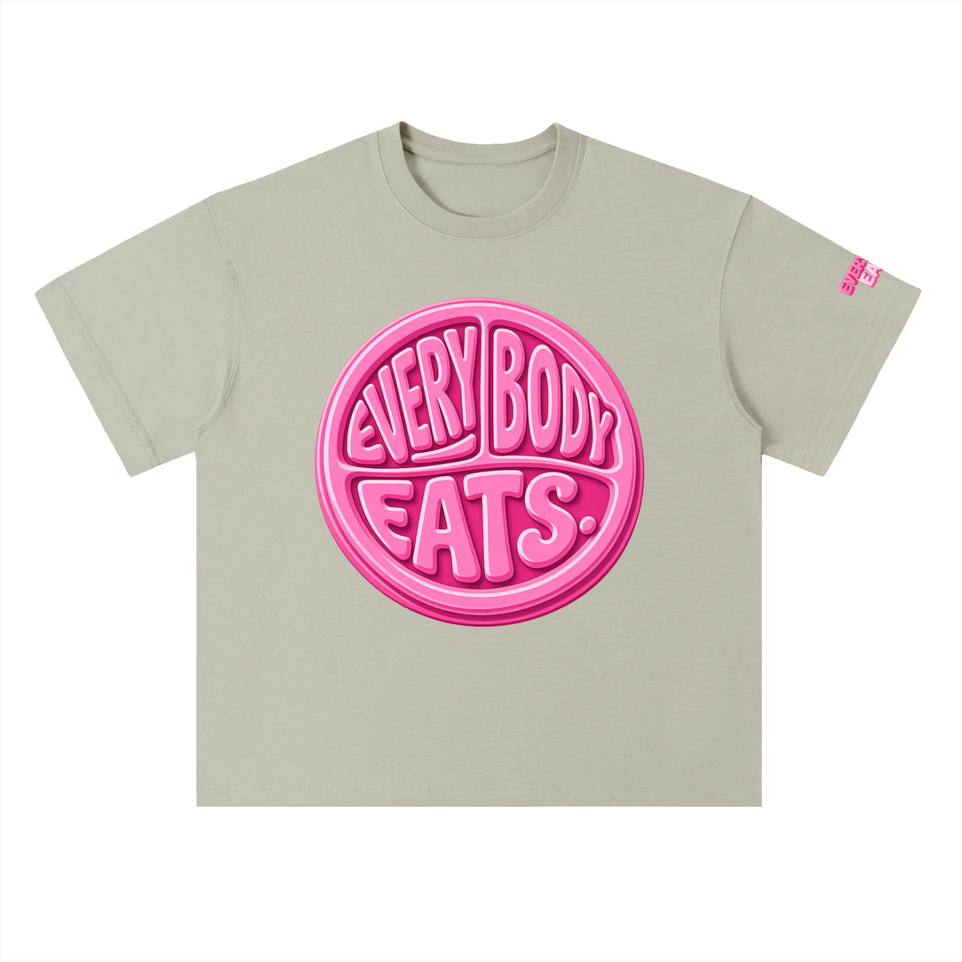 EVERYBODY EATS: BUBBLEGUM - Heavyweight Drop Shoulder Cotton T-Shirt