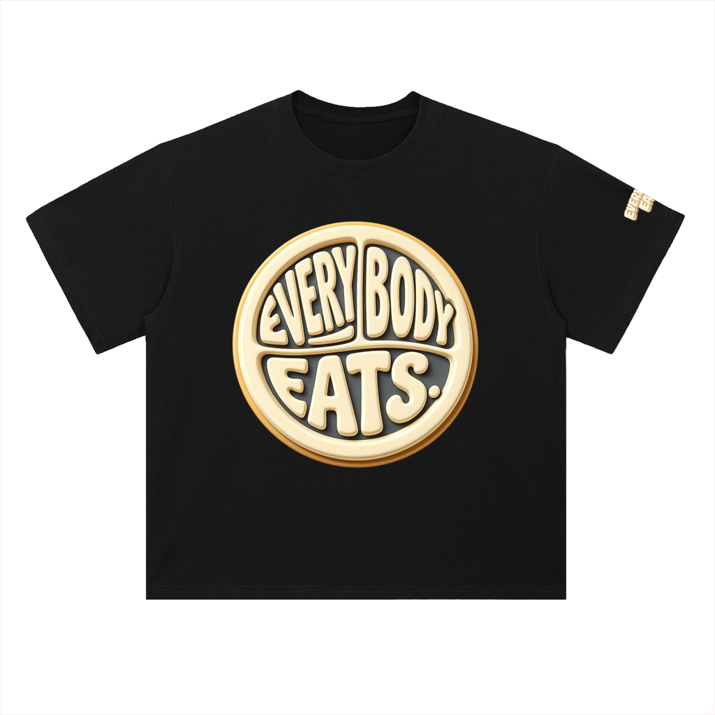 EVERYBODY EATS: VANILLA CREAM - Heavyweight Drop Shoulder Cotton T-Shirt