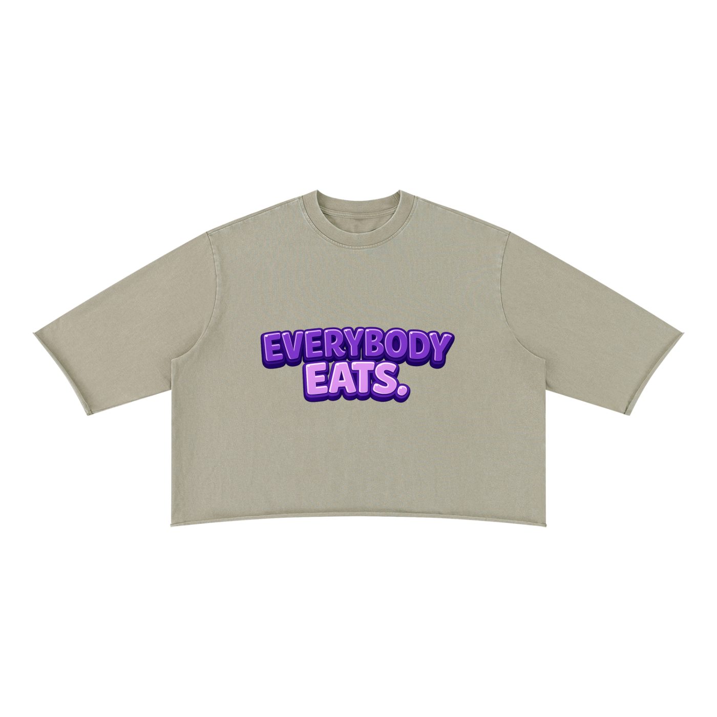 EVERYBODY EATS: BUTTERFLY PEAS - Unisex Mineral Wash Raw Hem Boxy T-Shirt