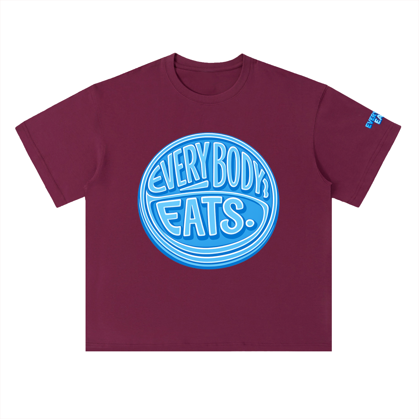 EVERYBODY EATS: BLUE SKY - Heavyweight Drop Shoulder Cotton T-Shirt