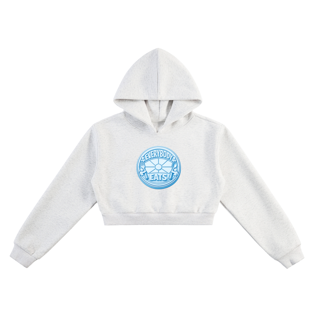 EVERYBODY EATS: TABLE MANNERS | BLUE BLIZZARD - Essential Cropped Hoodie