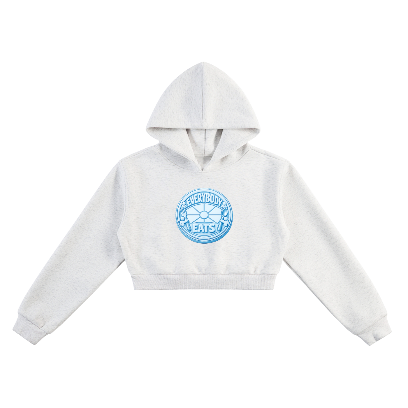 EVERYBODY EATS: TABLE MANNERS | BLUE BLIZZARD - Essential Cropped Hoodie