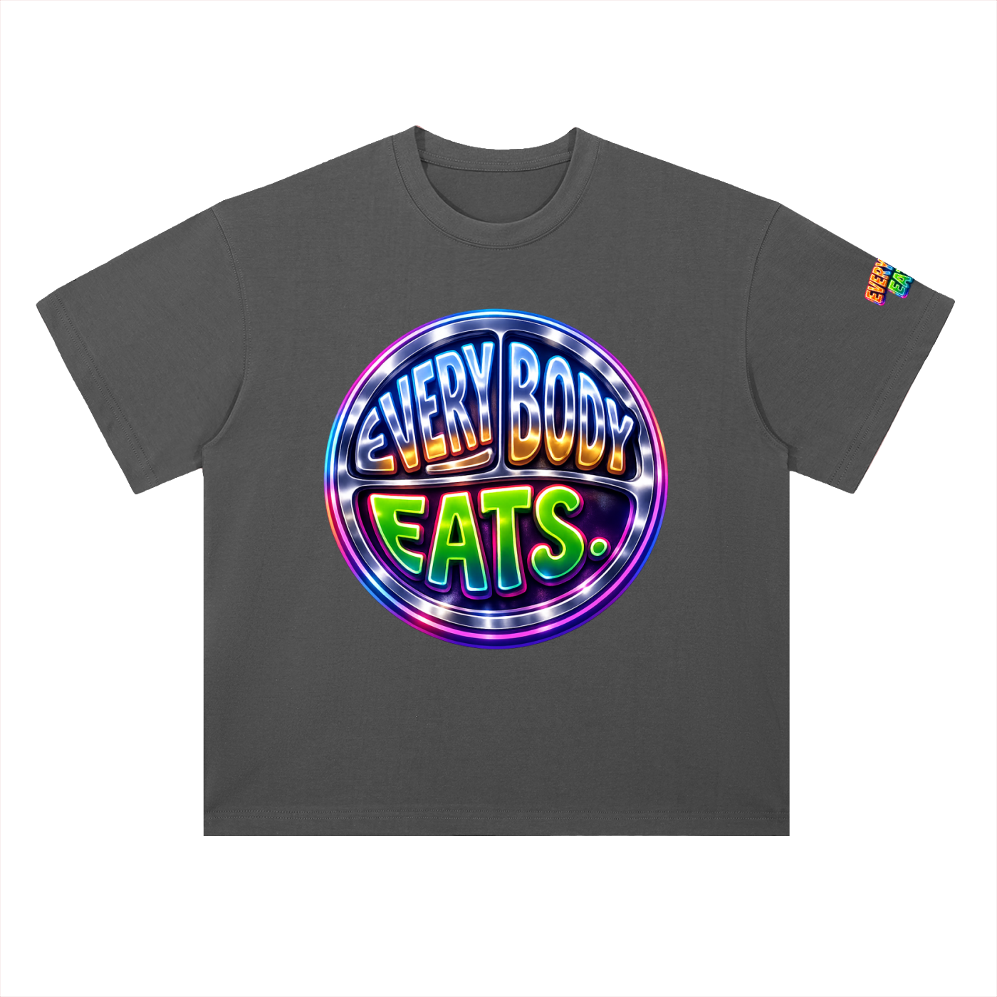 EVERYBODY EATS: AT MIDNIGHT - Heavyweight Drop Shoulder Cotton T-Shirt