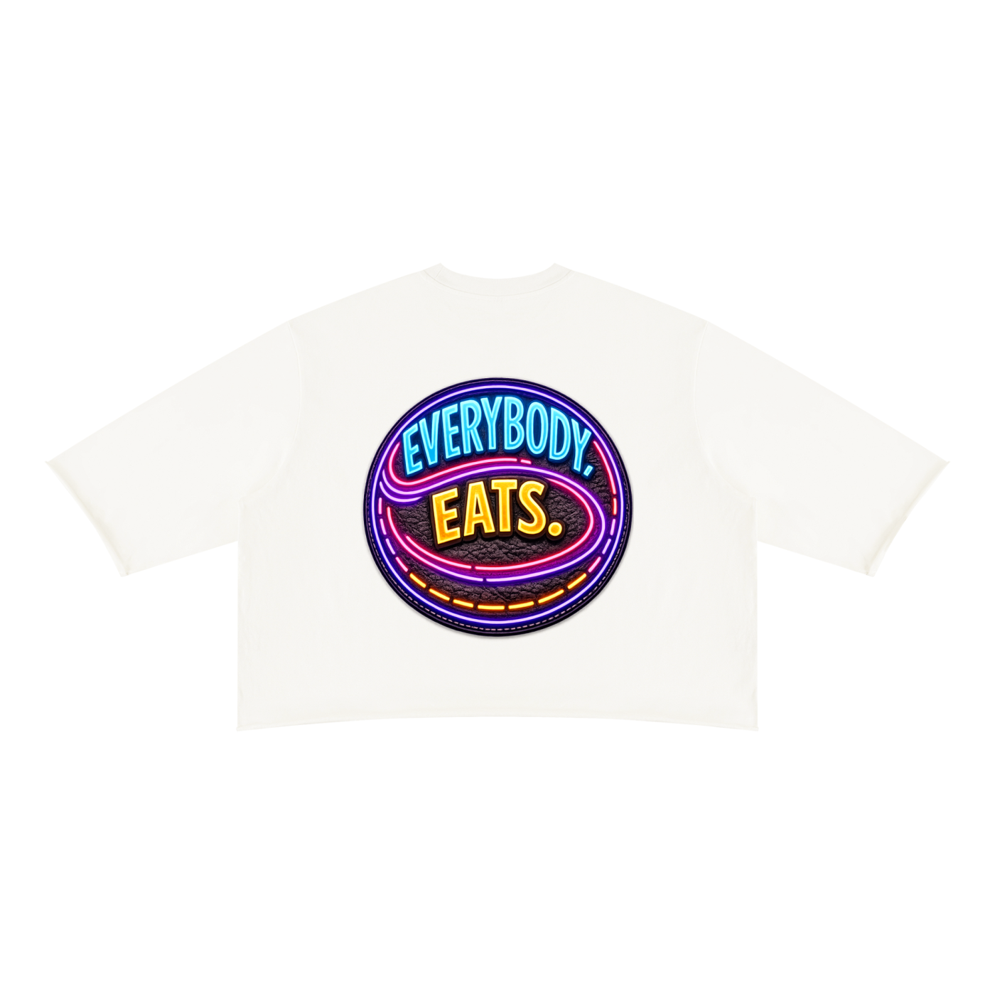 EVERYBODY EATS: LED - Unisex Mineral Wash Raw Hem Boxy T-Shirt
